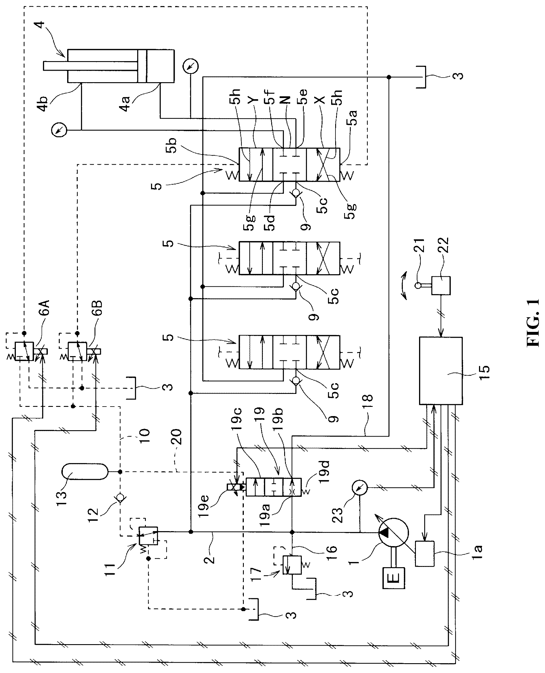 Patent US12098523 — Hydraulic control circuit — Figure 1