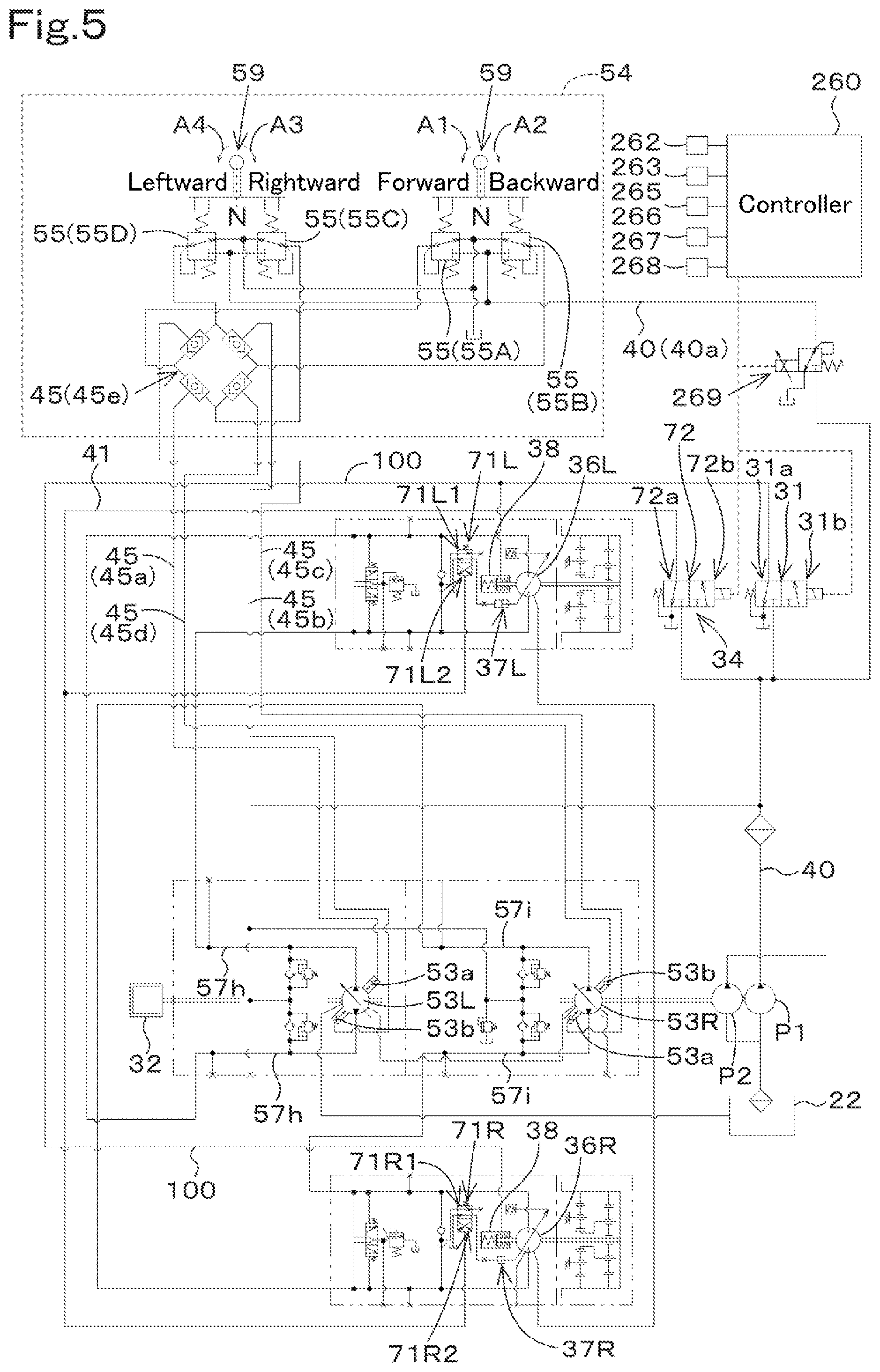 Patent US12098524 Figure 7 – Working machine