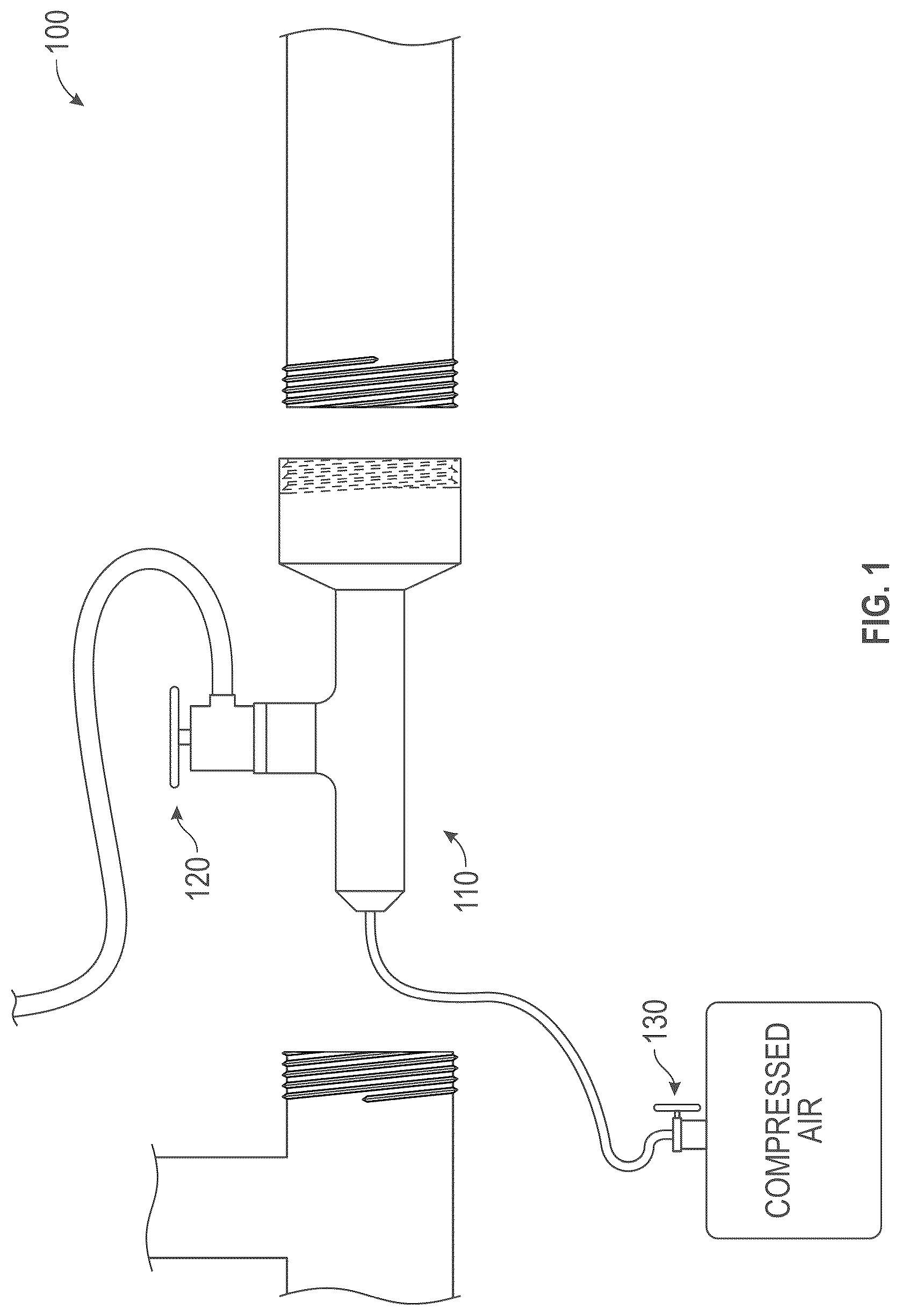 Patent US12098531 Figure 1 – Mobile plumbing tool for unclogging drain pipes with air-pressurized water