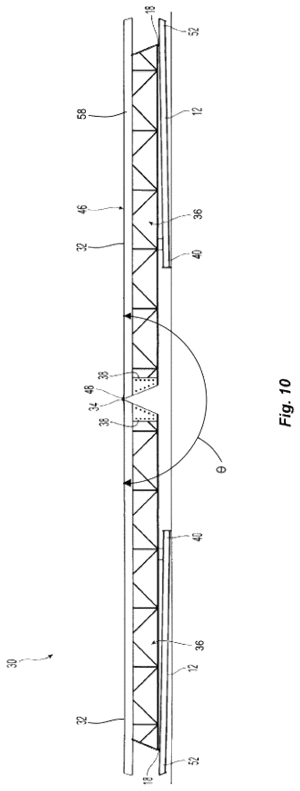 Patent US12098537 Figure 9 – Modular clearspan building, and modular building sections and construction methods therefor