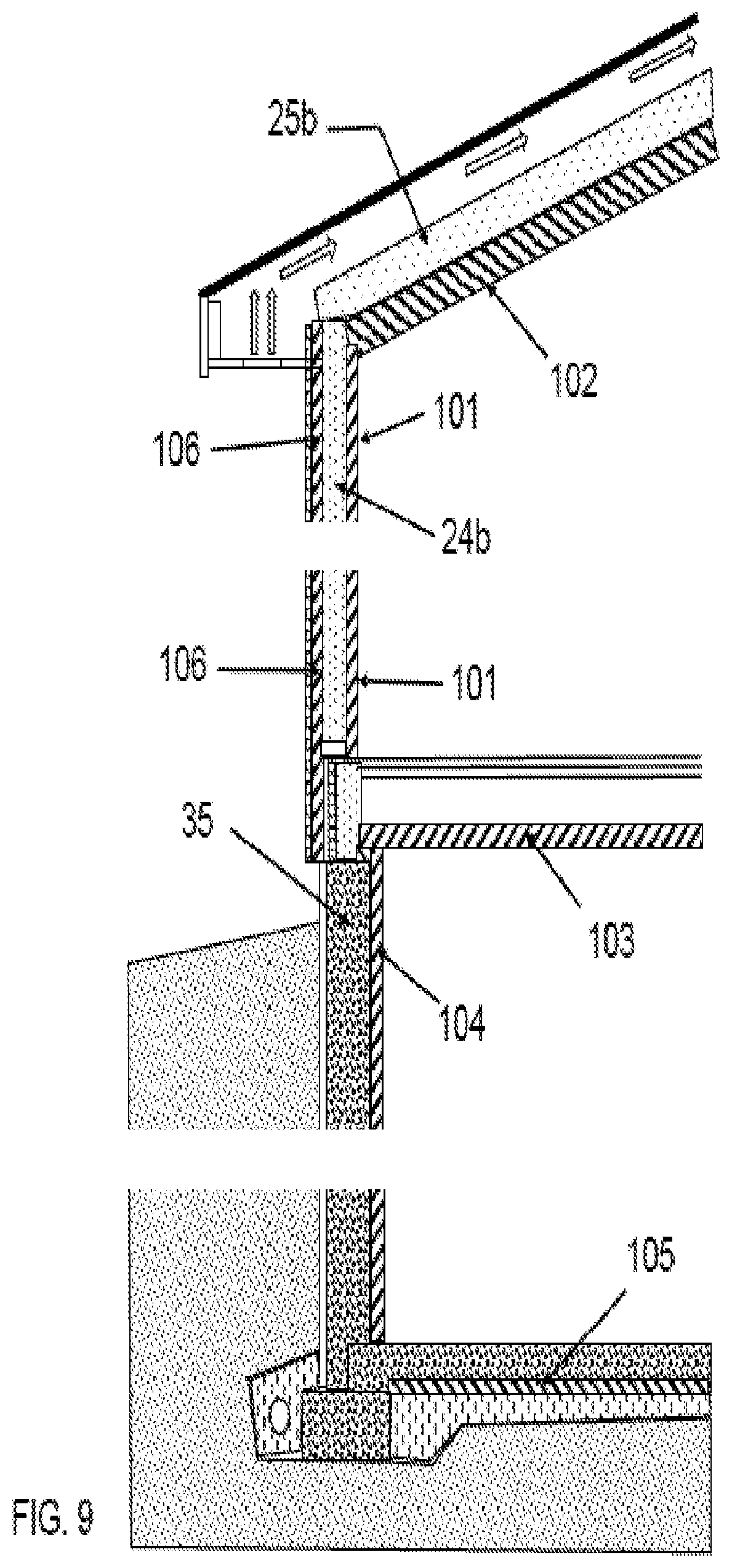 Patent US12098543 Figure 10 – Apparatus and method for exposed insulated wallboard