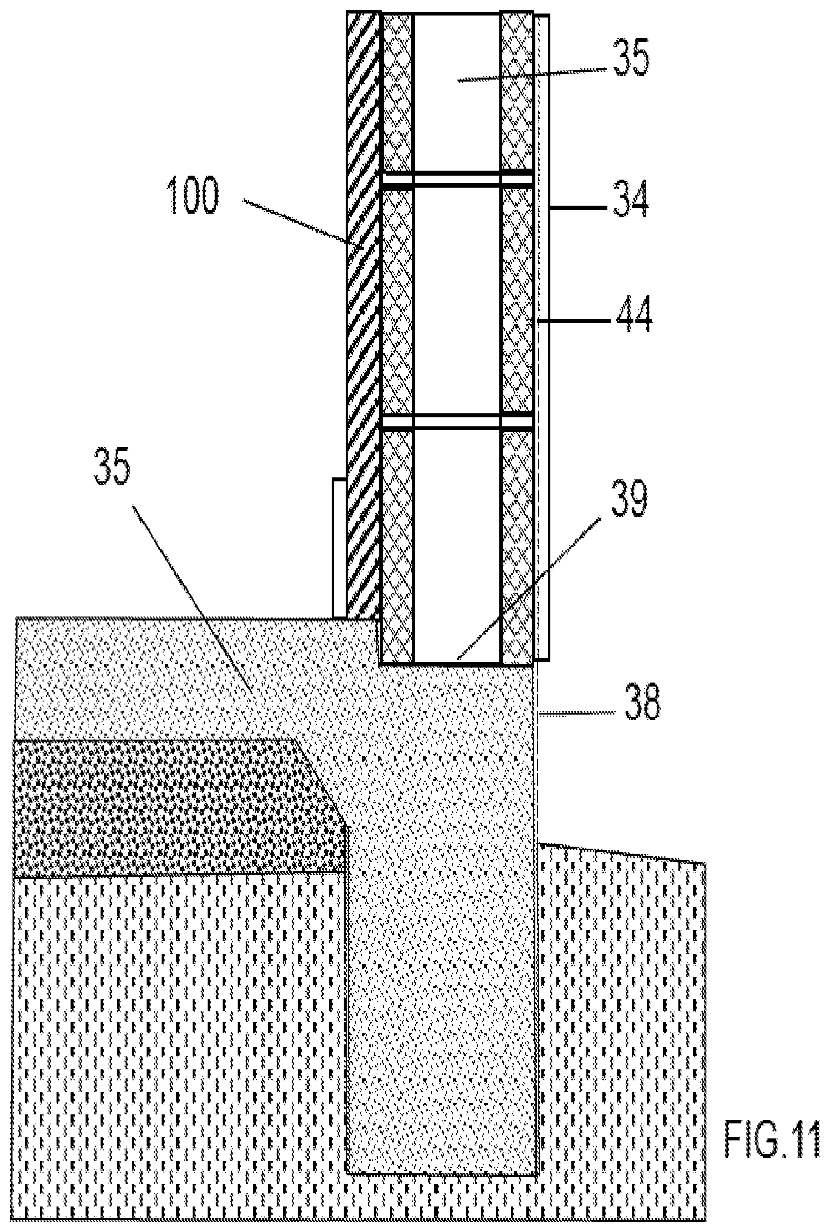 Patent US12098543 Figure 12 – Apparatus and method for exposed insulated wallboard
