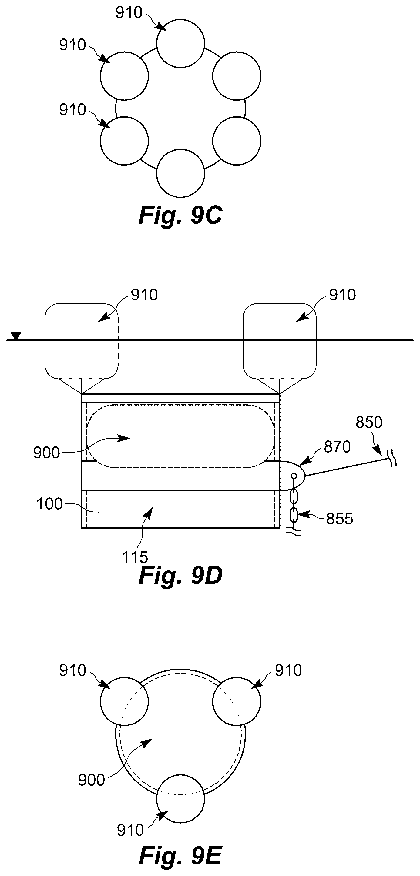 Patent US12098550 Figure 17 – Padeye, connections, and mooring solution for concrete anchors