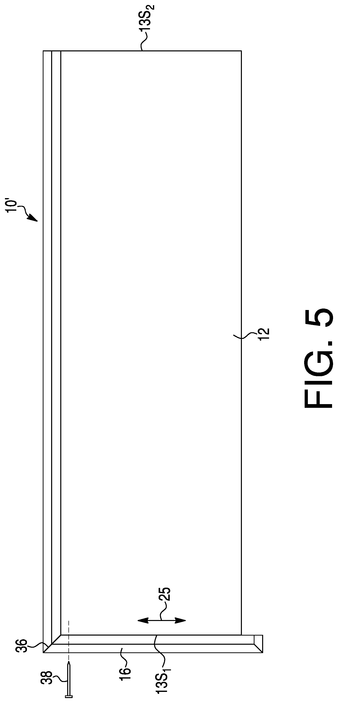 Patent US12098554 Figure 5 – Returned stair tread having moisture compensating joint and method for making the same