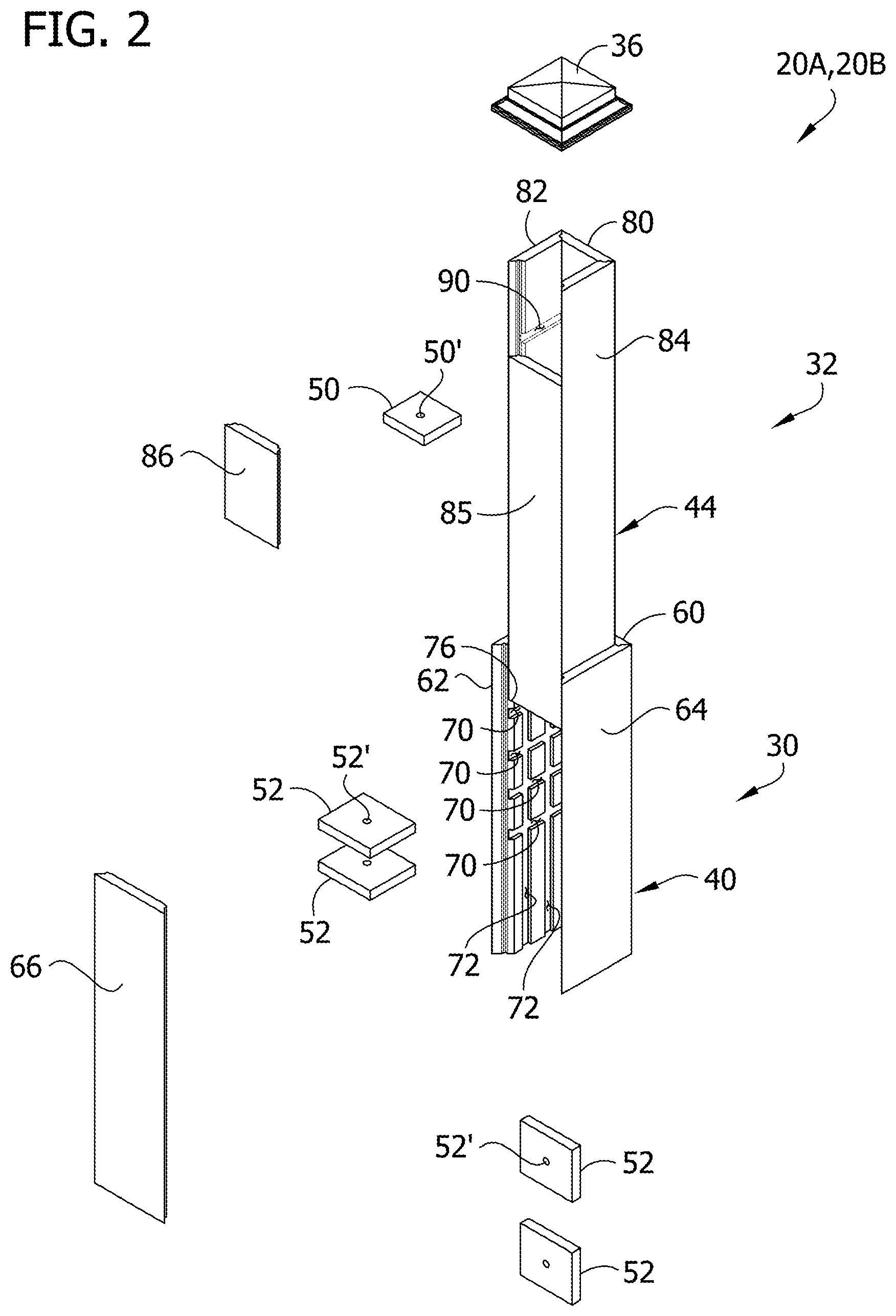Patent US12098555 Figure 2 – Hand rail system and associated components and methods