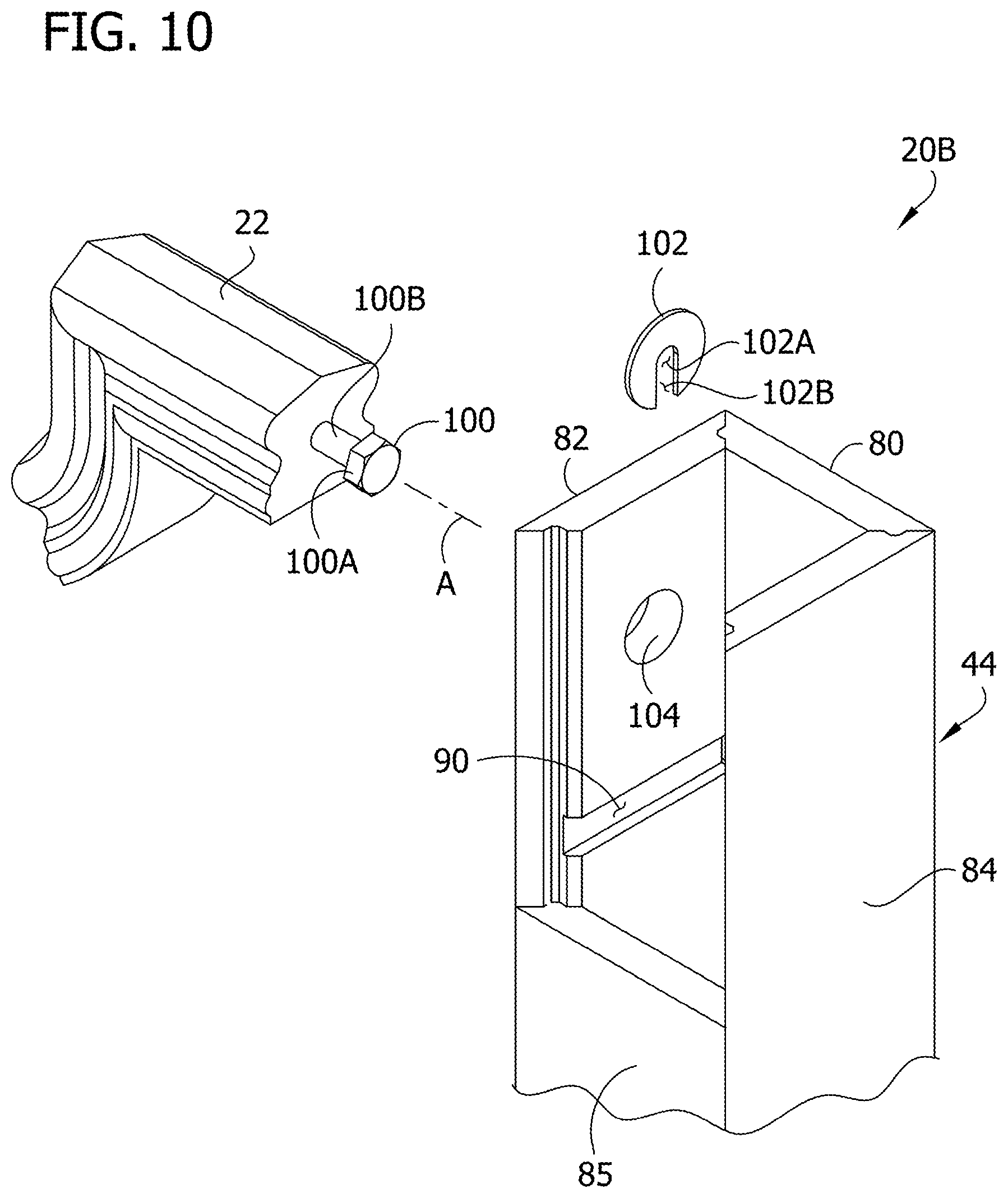 Patent US12098555 Figure 10 – Hand rail system and associated components and methods