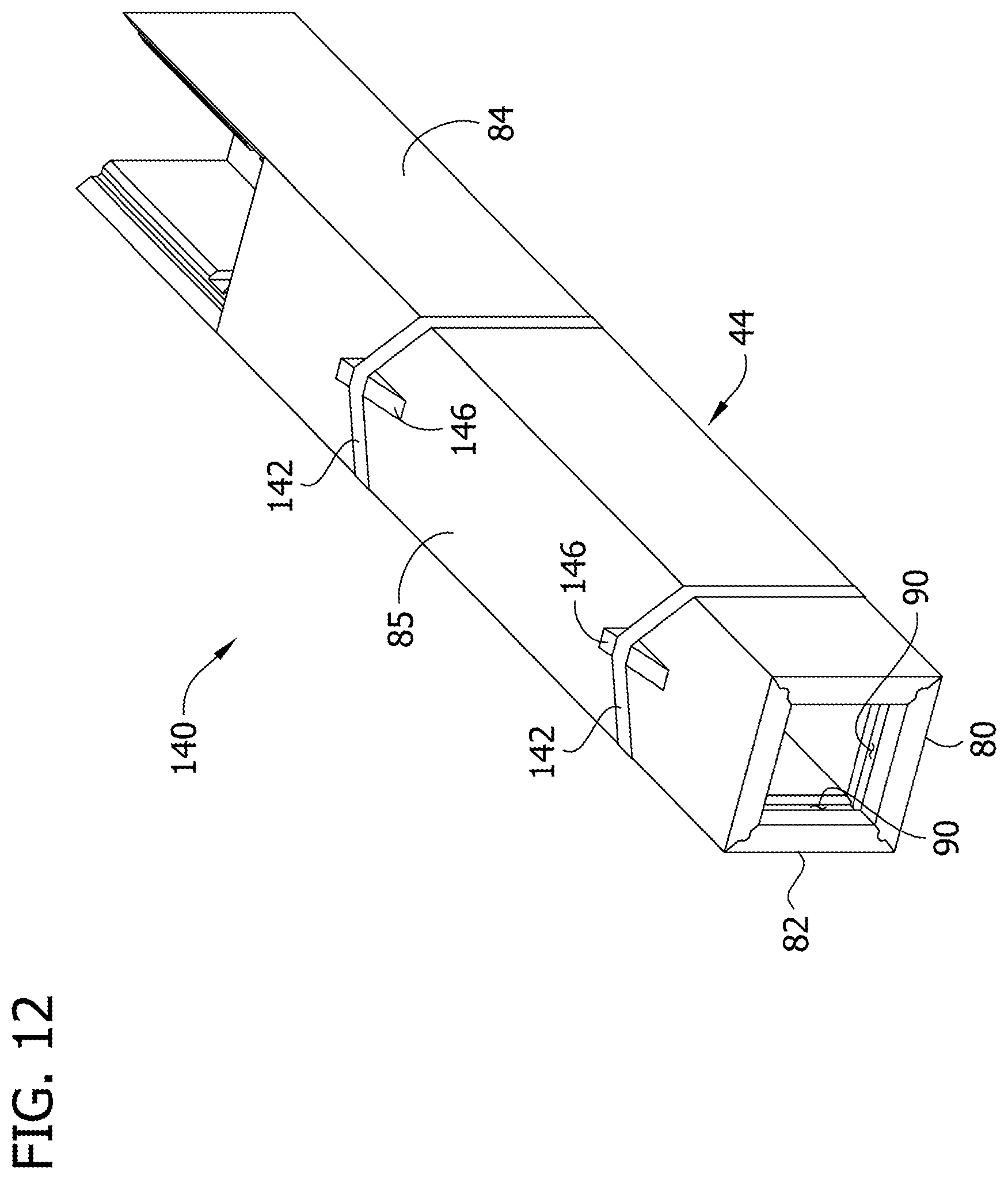 Patent US12098555 Figure 12 – Hand rail system and associated components and methods