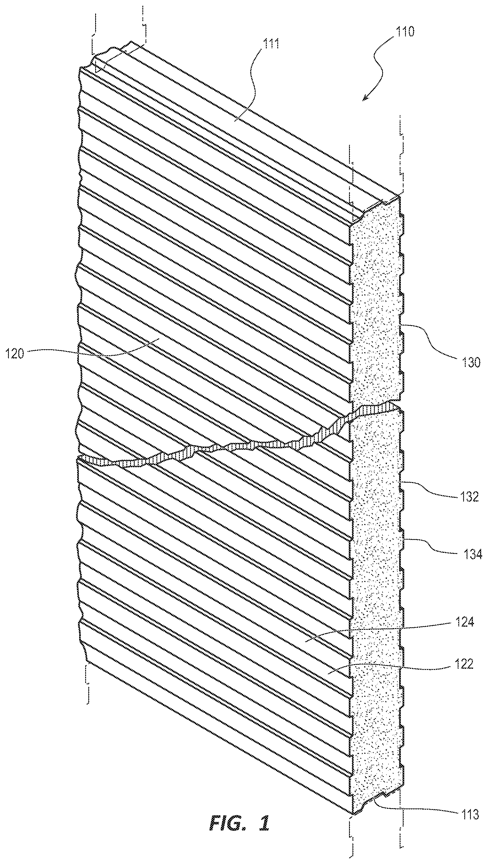 Patent US12098557 Figure 1 – Panel for stones and related methods of use