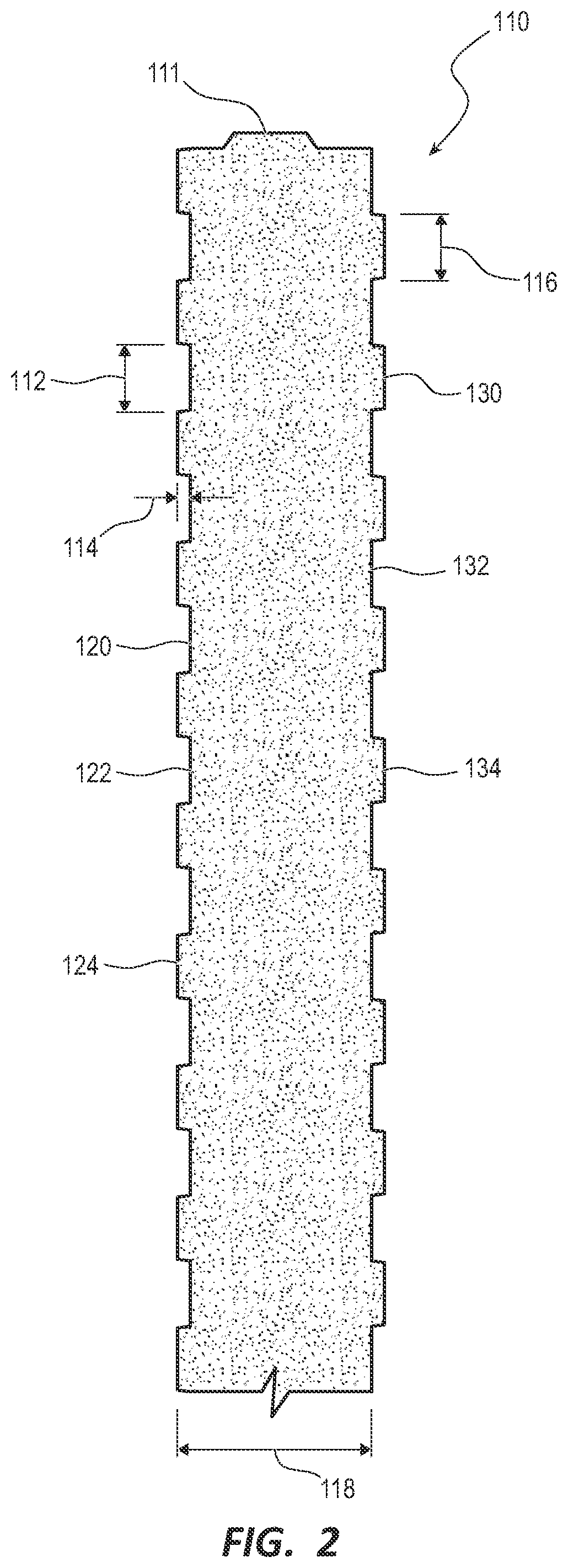 Patent US12098557 Figure 2 – Panel for stones and related methods of use