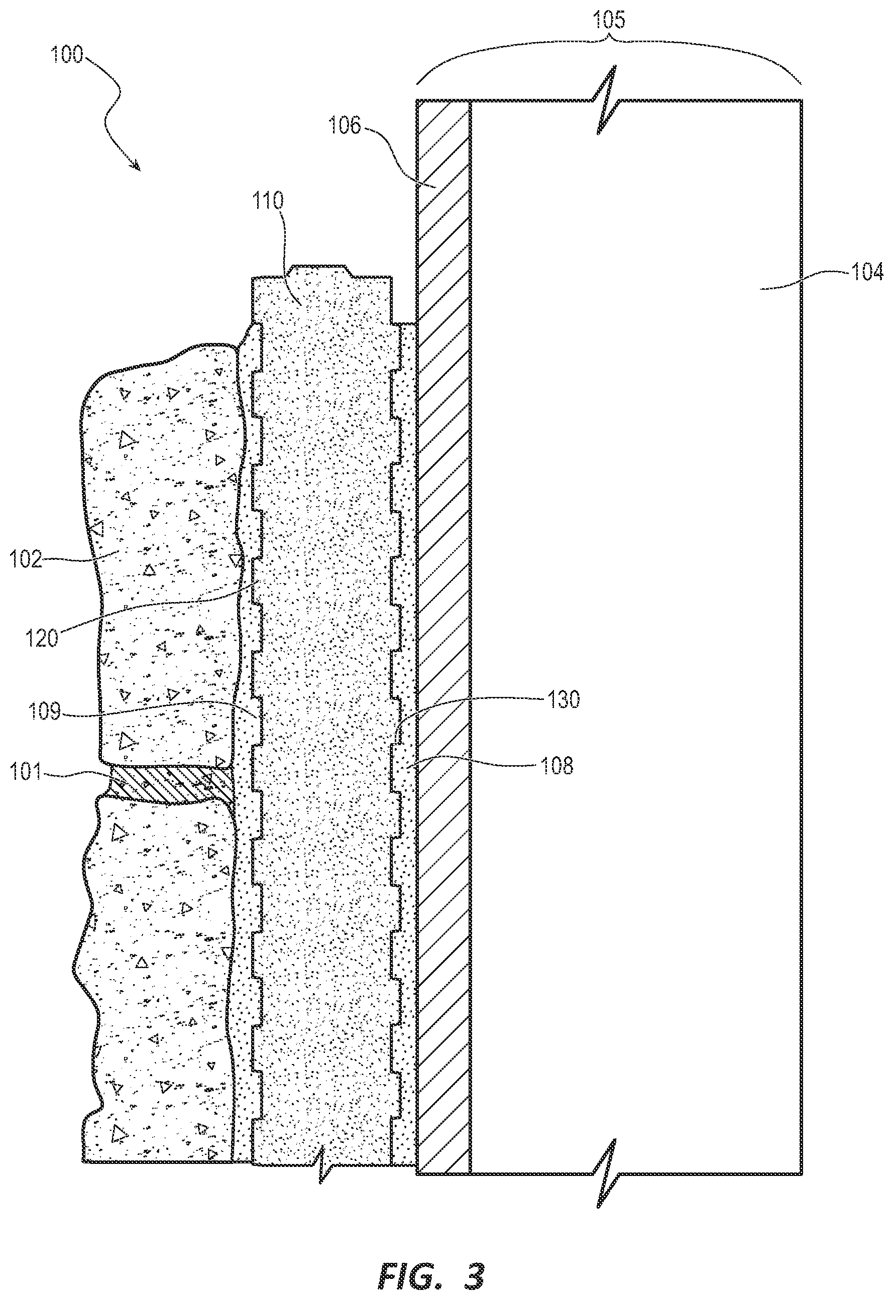 Patent US12098557 Figure 3 – Panel for stones and related methods of use