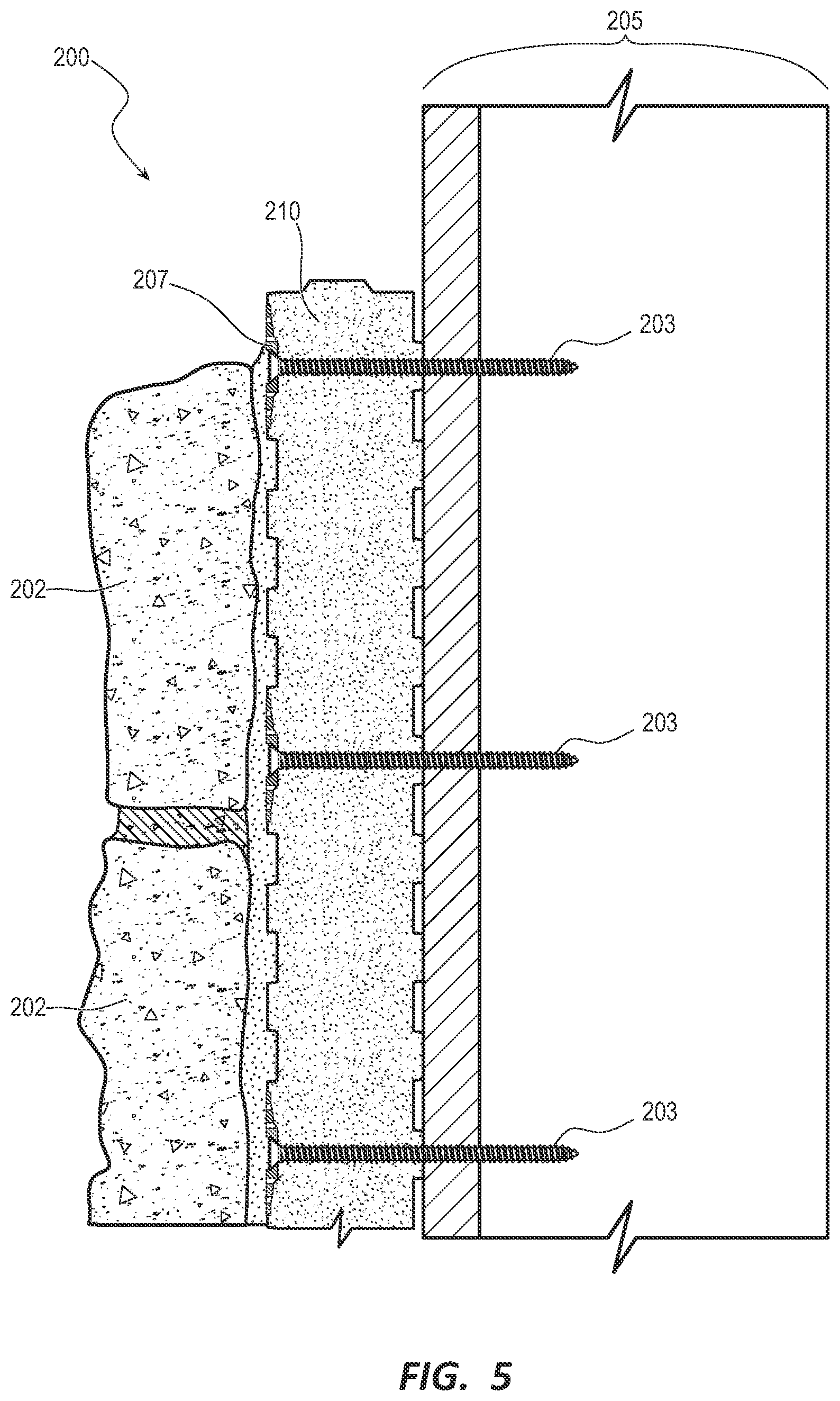 Patent US12098557 Figure 5 – Panel for stones and related methods of use