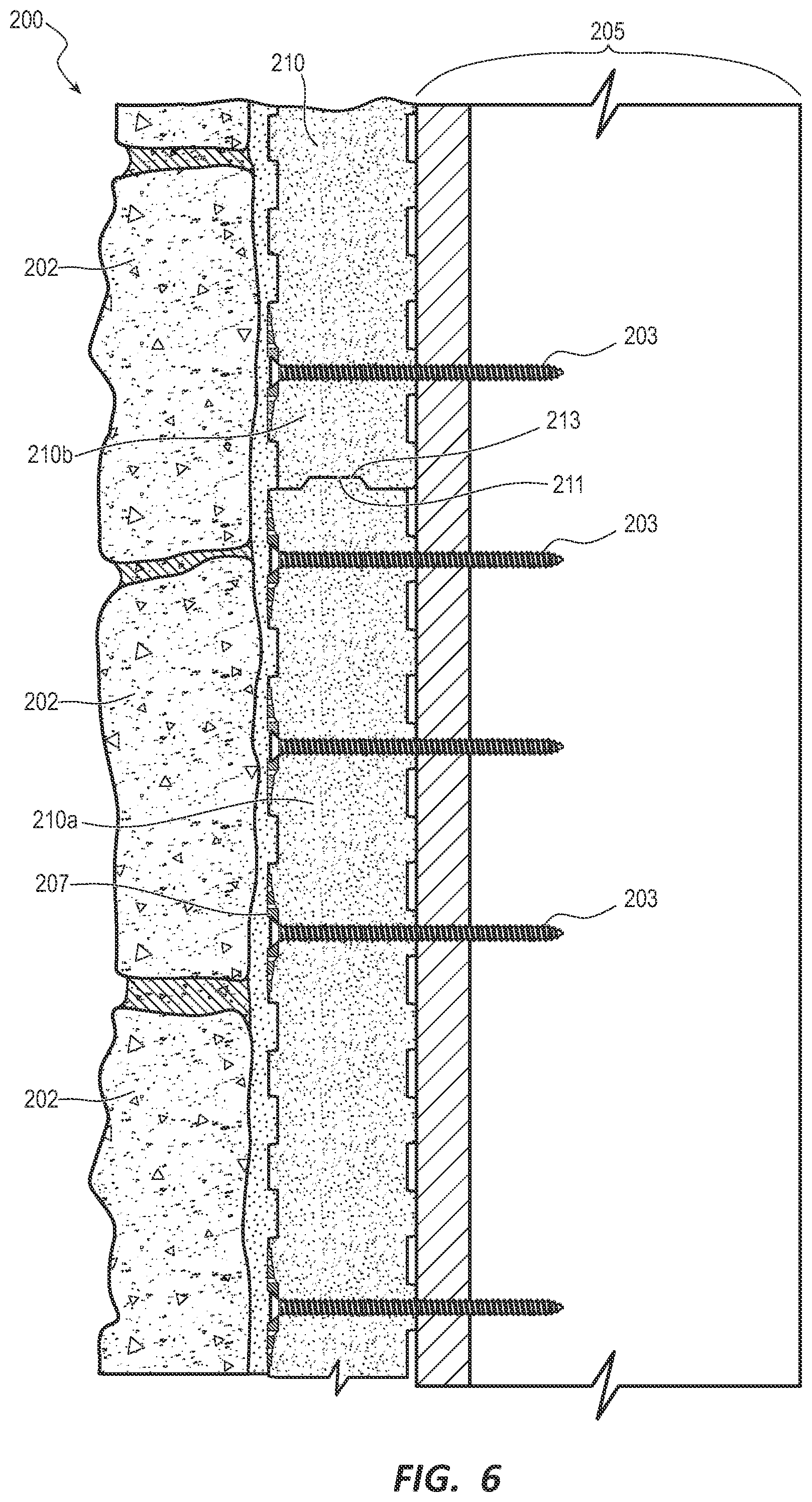 Patent US12098557 Figure 6 – Panel for stones and related methods of use