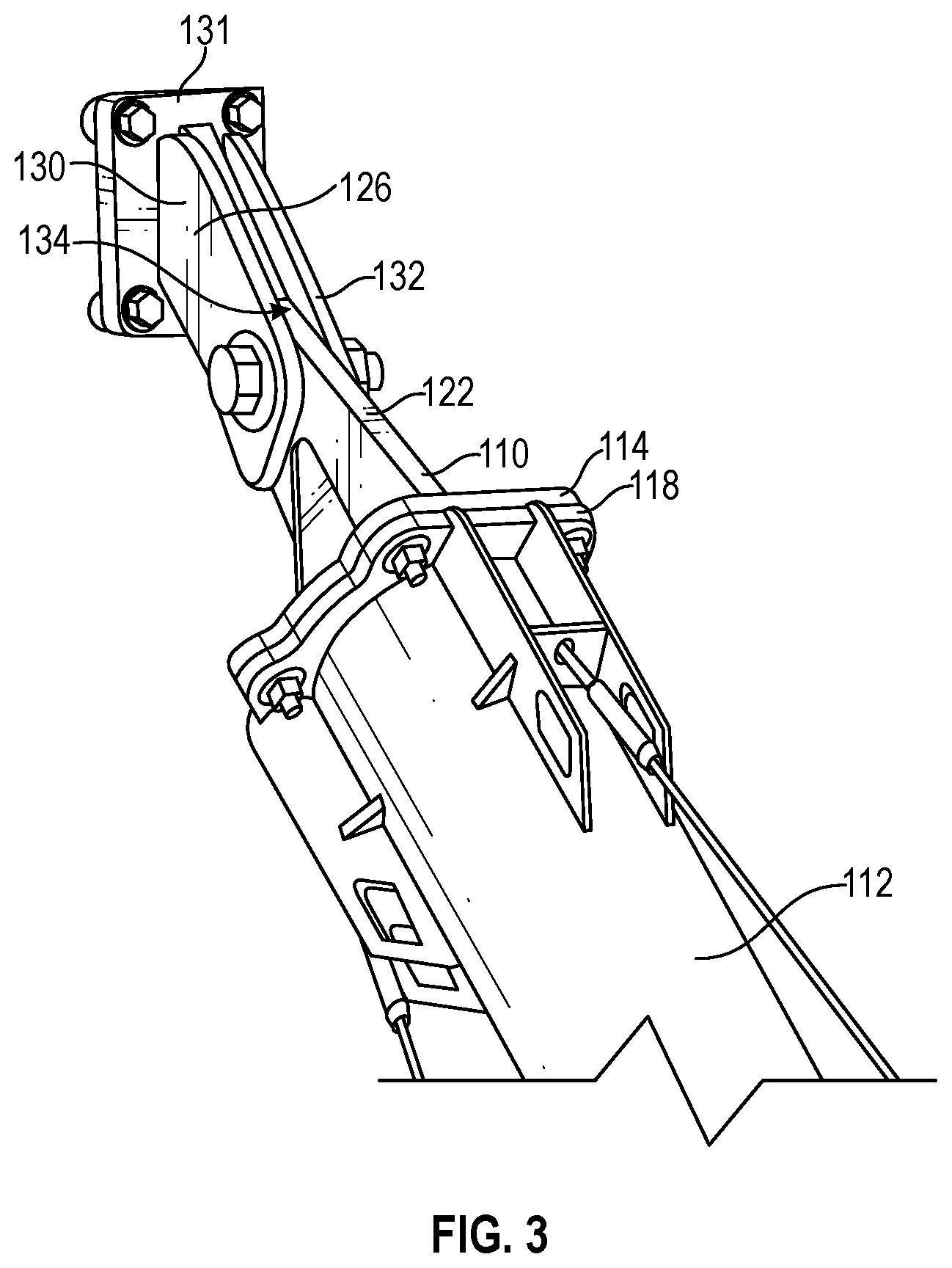 Patent US12098561 Figure 3 – Temporary brace system for a structure