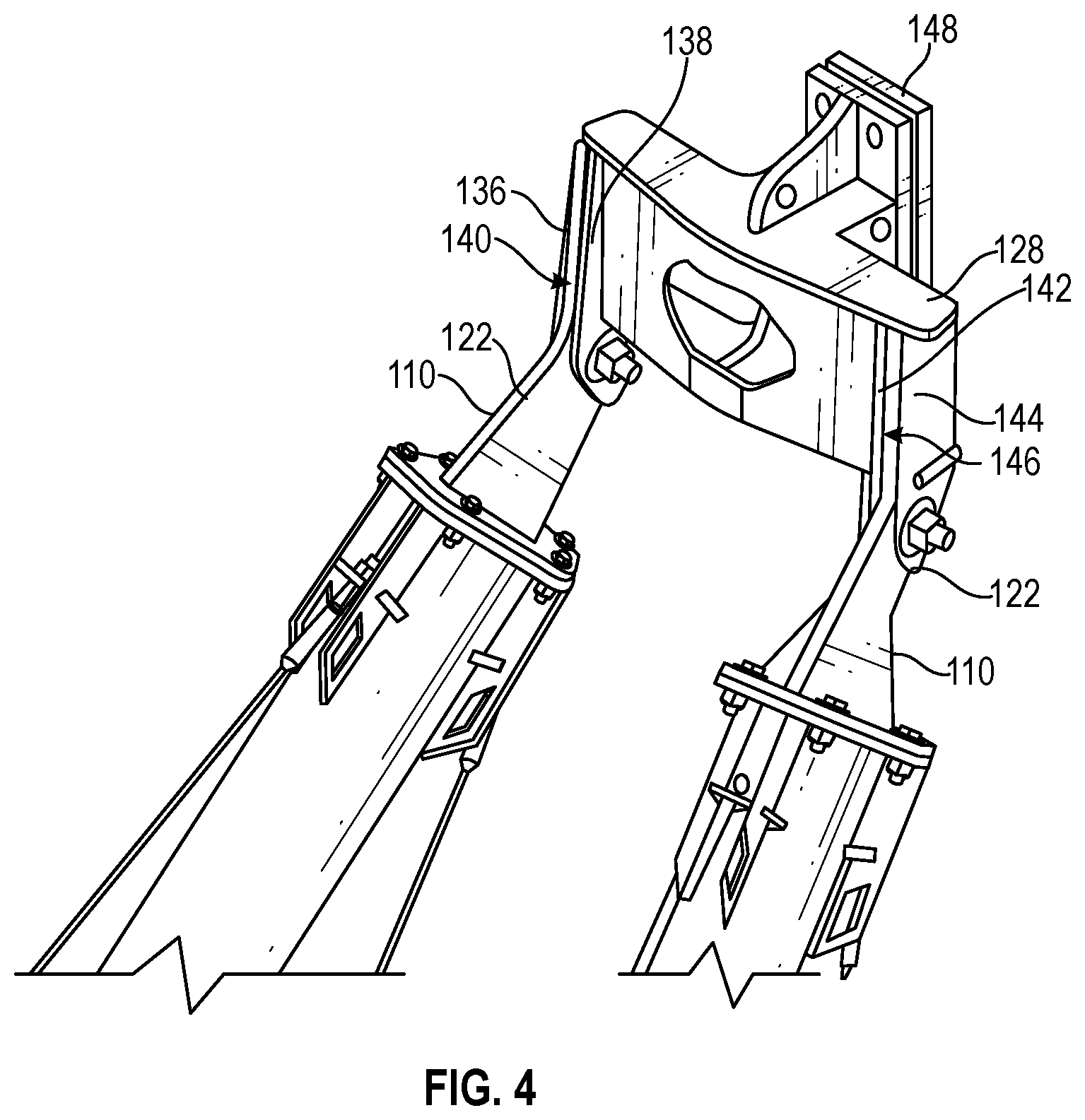 Patent US12098561 Figure 4 – Temporary brace system for a structure