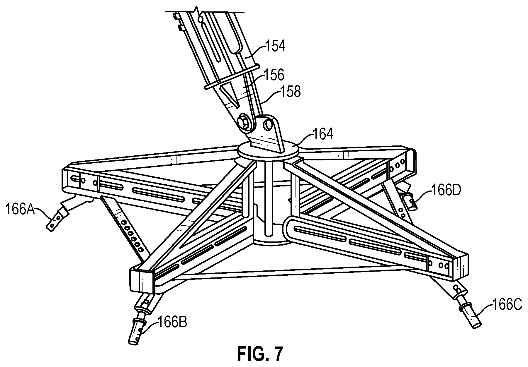 Patent US12098561 Figure 7 – Temporary brace system for a structure