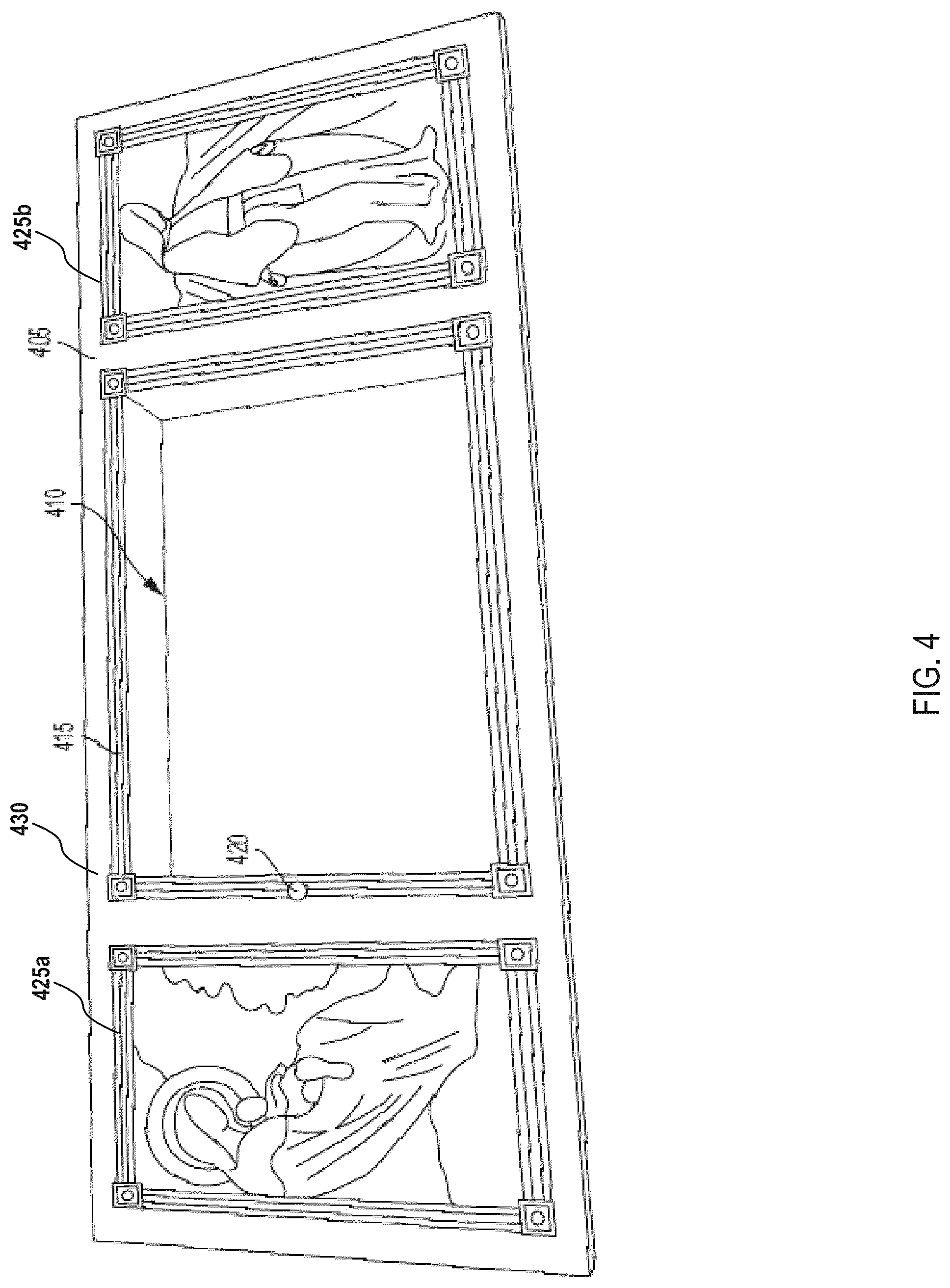 Patent US12098564 Figure 4 – Patron-accessible memorialization structures