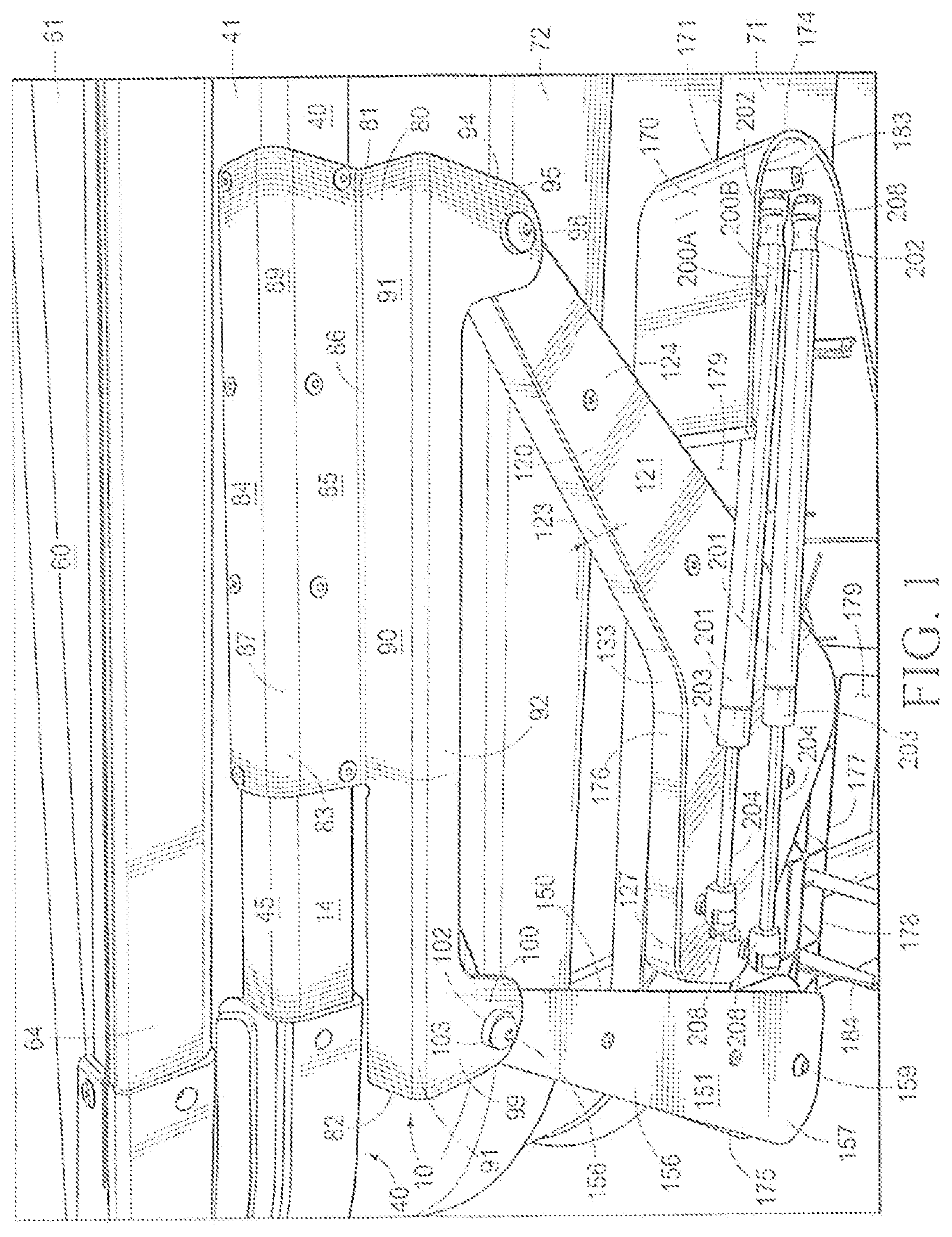 Patent US12098570 Figure 1 – Movement assistance and stowage device for a spa cover