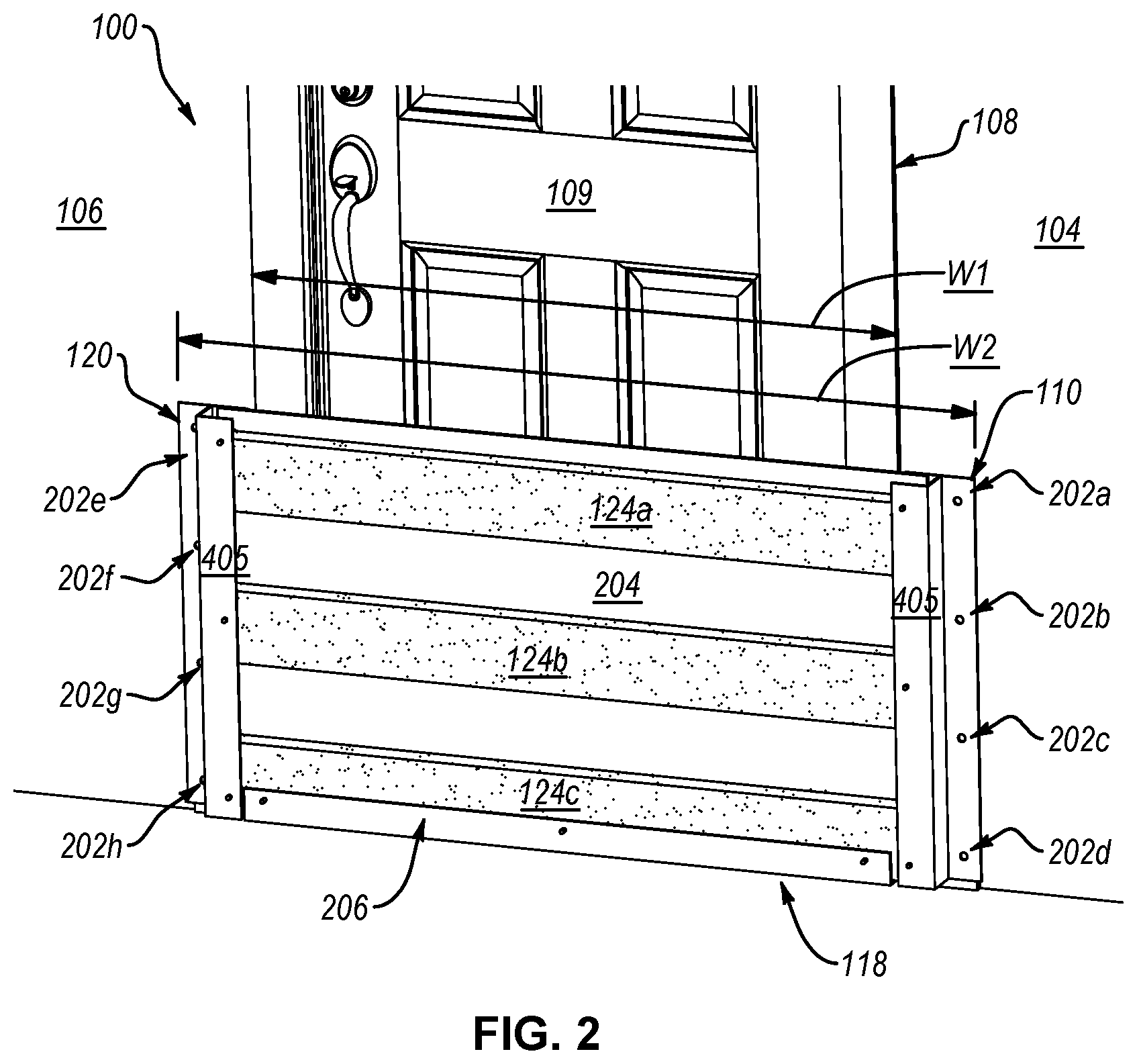 Patent US12098572 Figure 2 – Flood prevention system