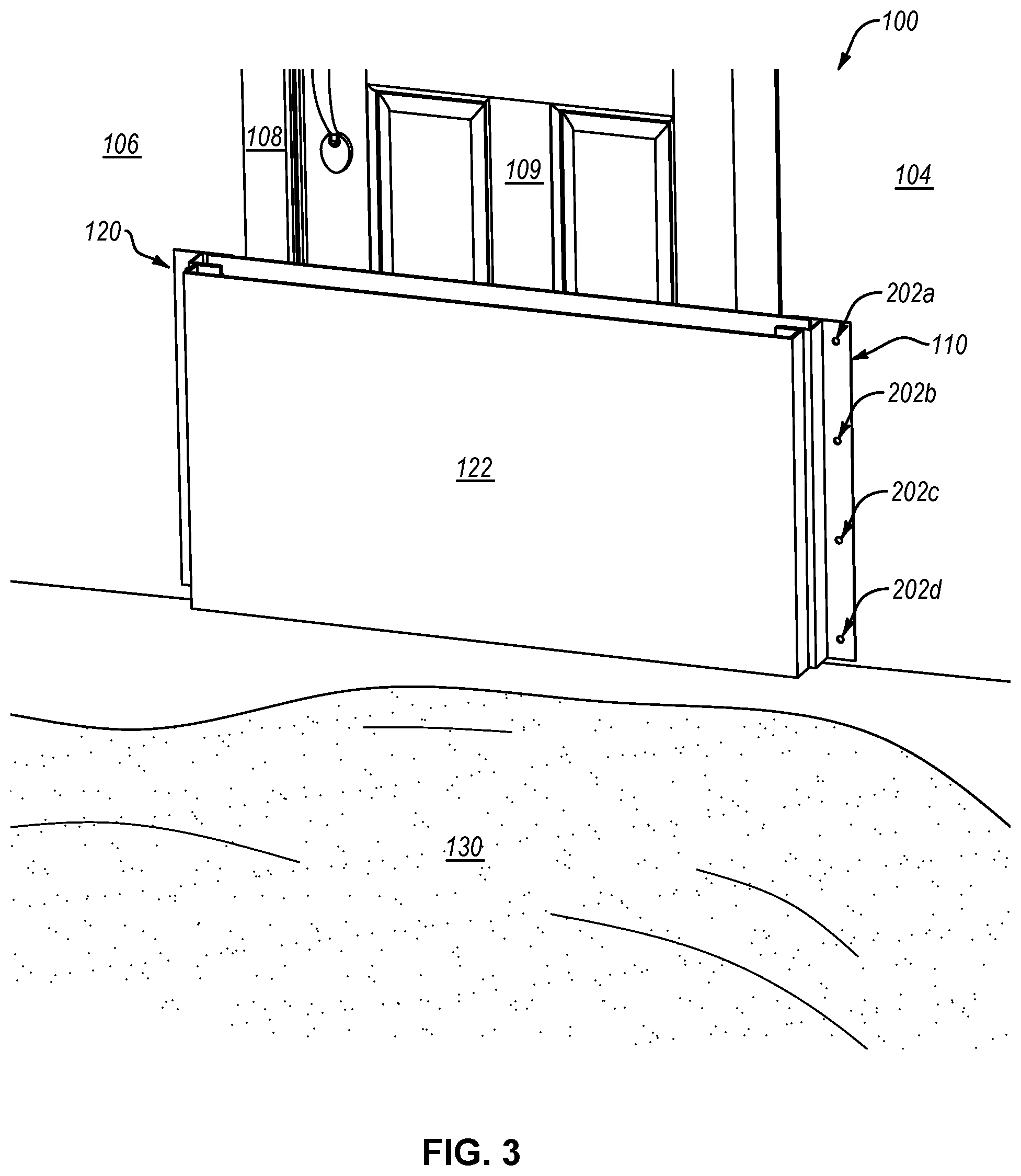 Patent US12098572 Figure 3 – Flood prevention system