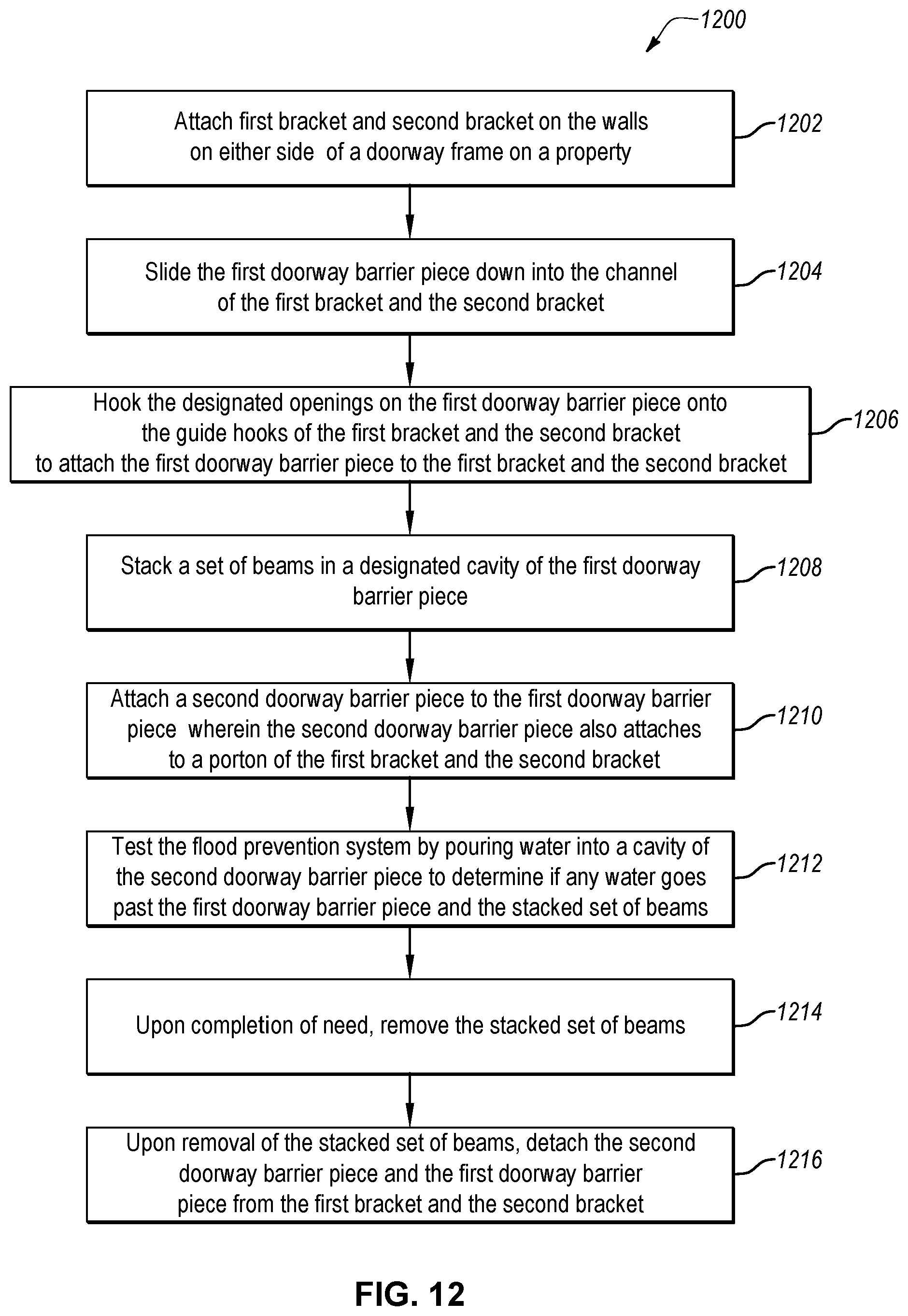 Patent US12098572 Figure 12 – Flood prevention system