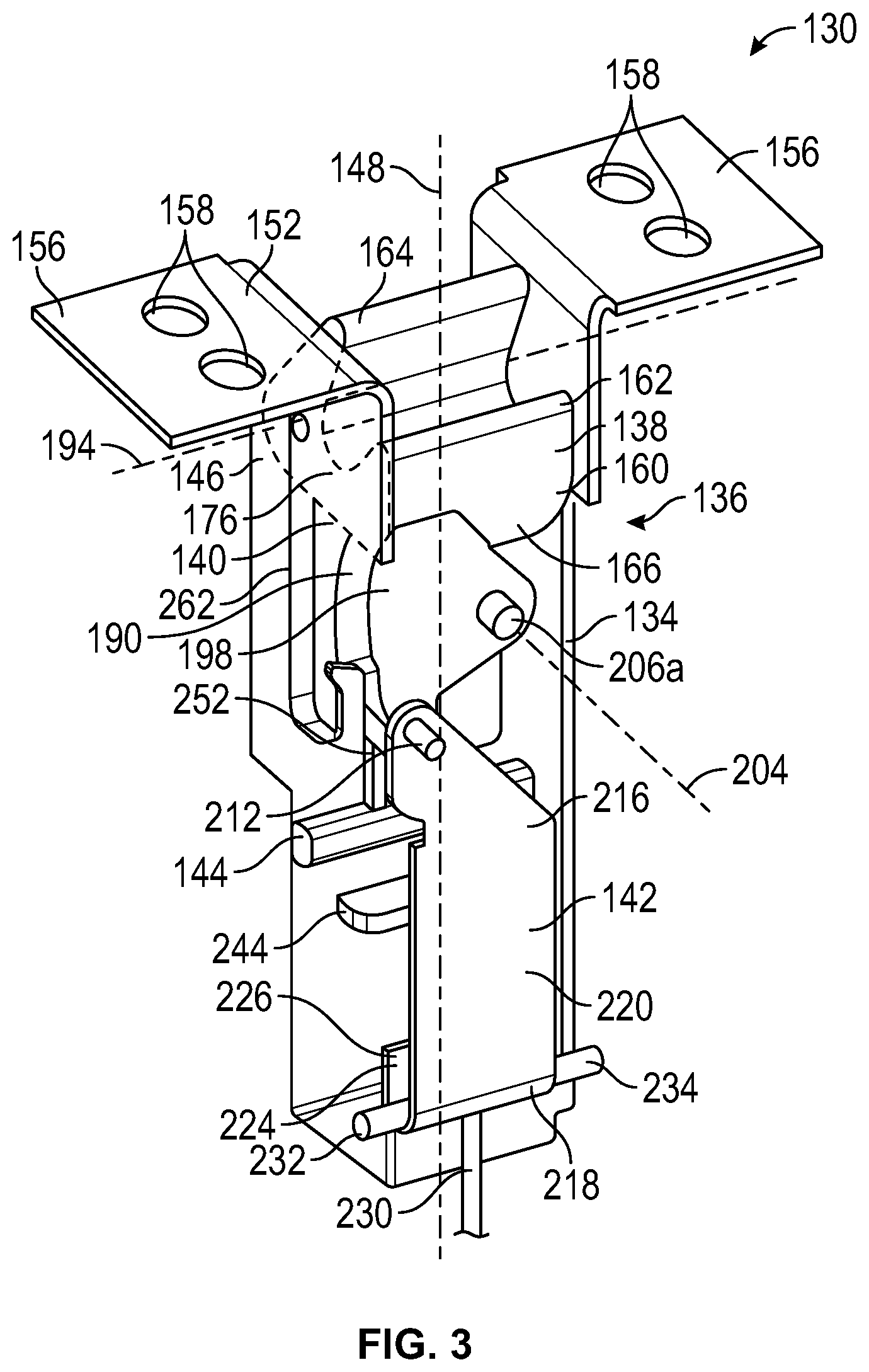 Patent US12098575 Figure 3 – Transverse concealed latch system