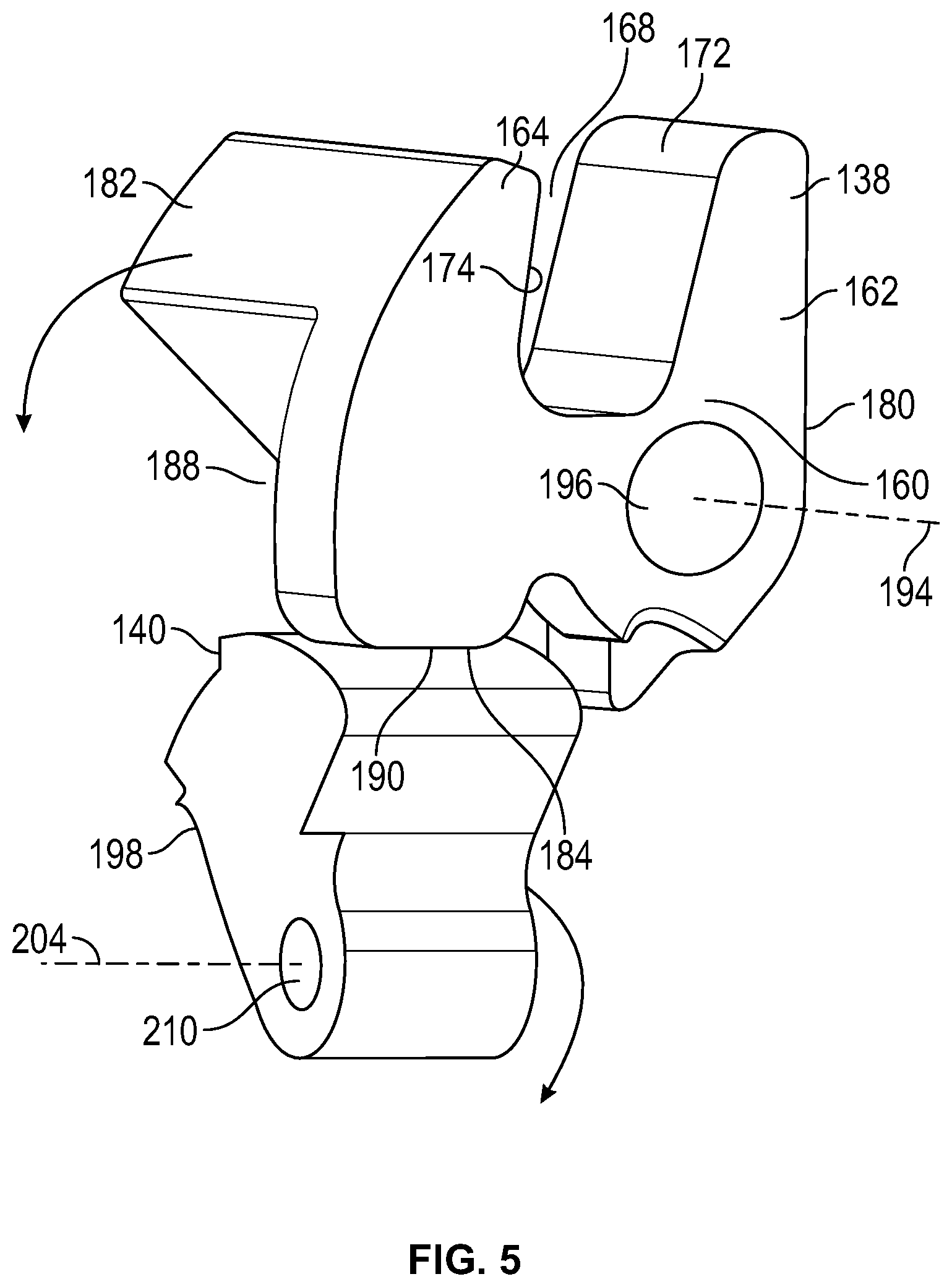 Patent US12098575 Figure 5 – Transverse concealed latch system