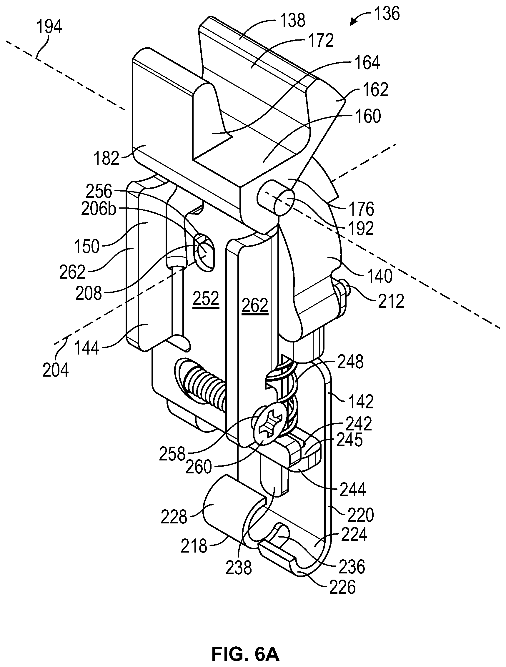Patent US12098575 Figure 6 – Transverse concealed latch system