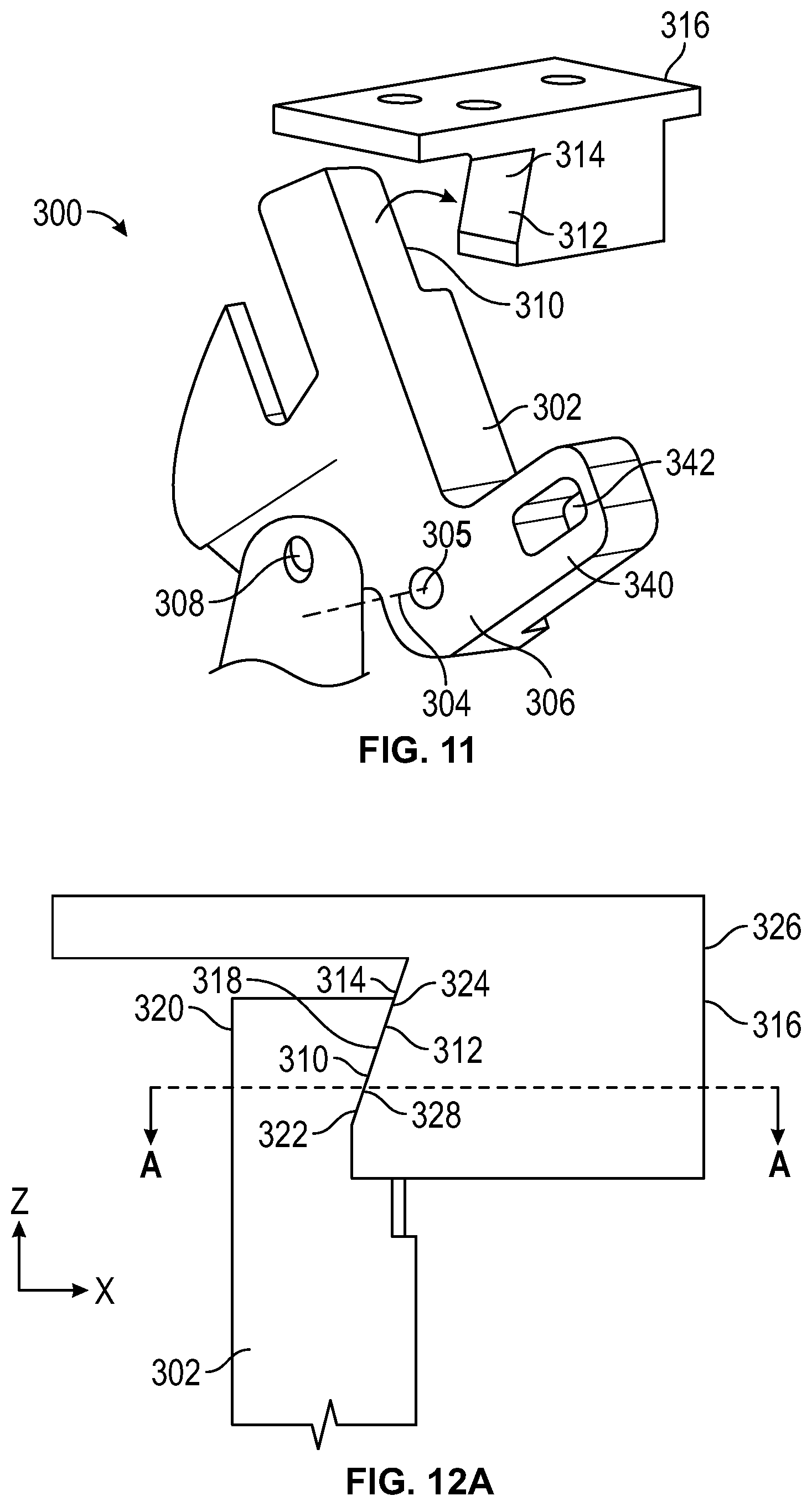 Patent US12098575 Figure 12 – Transverse concealed latch system