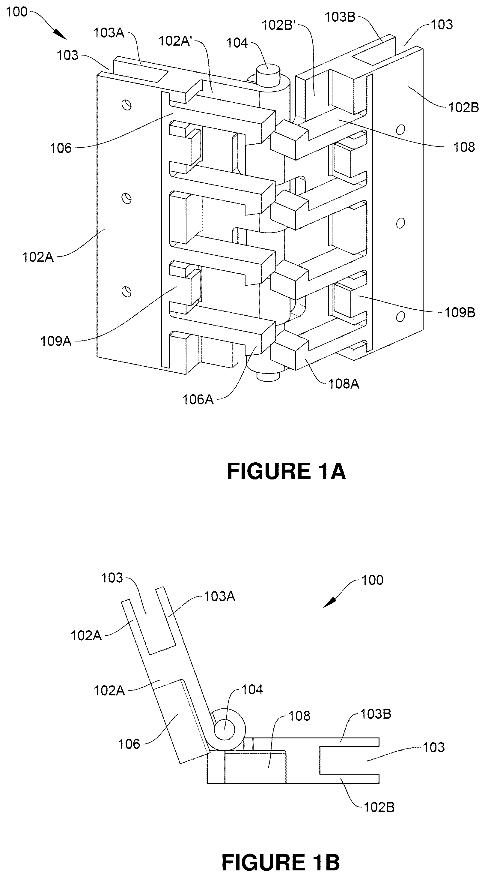 Patent US12098579 Figure 1 – Latching hinge system, method and apparatus