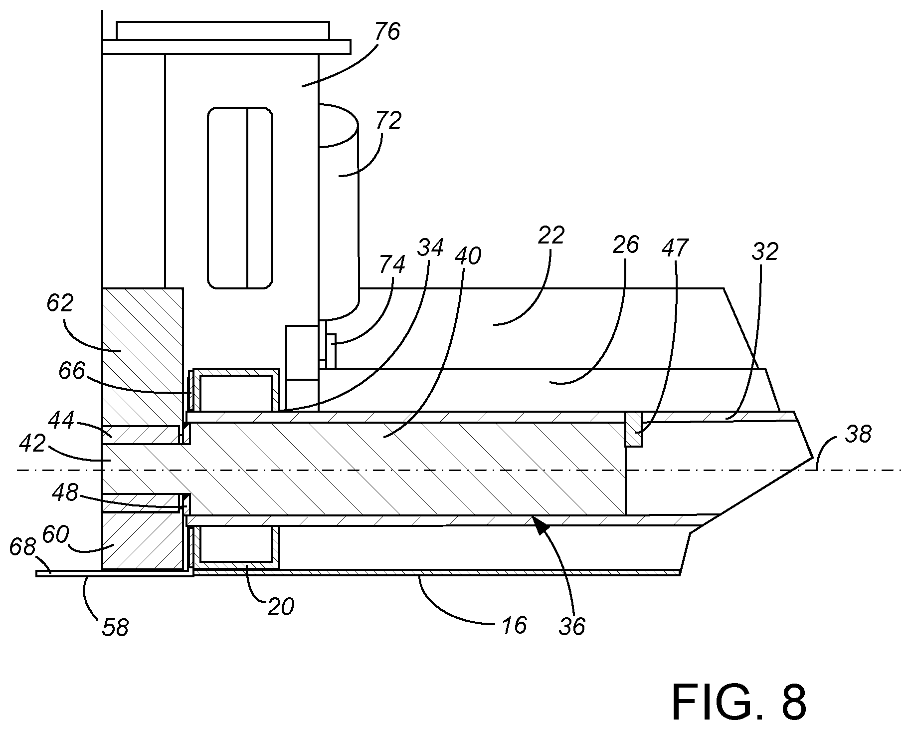 Patent US12098585 Figure 6 – Powered garage door