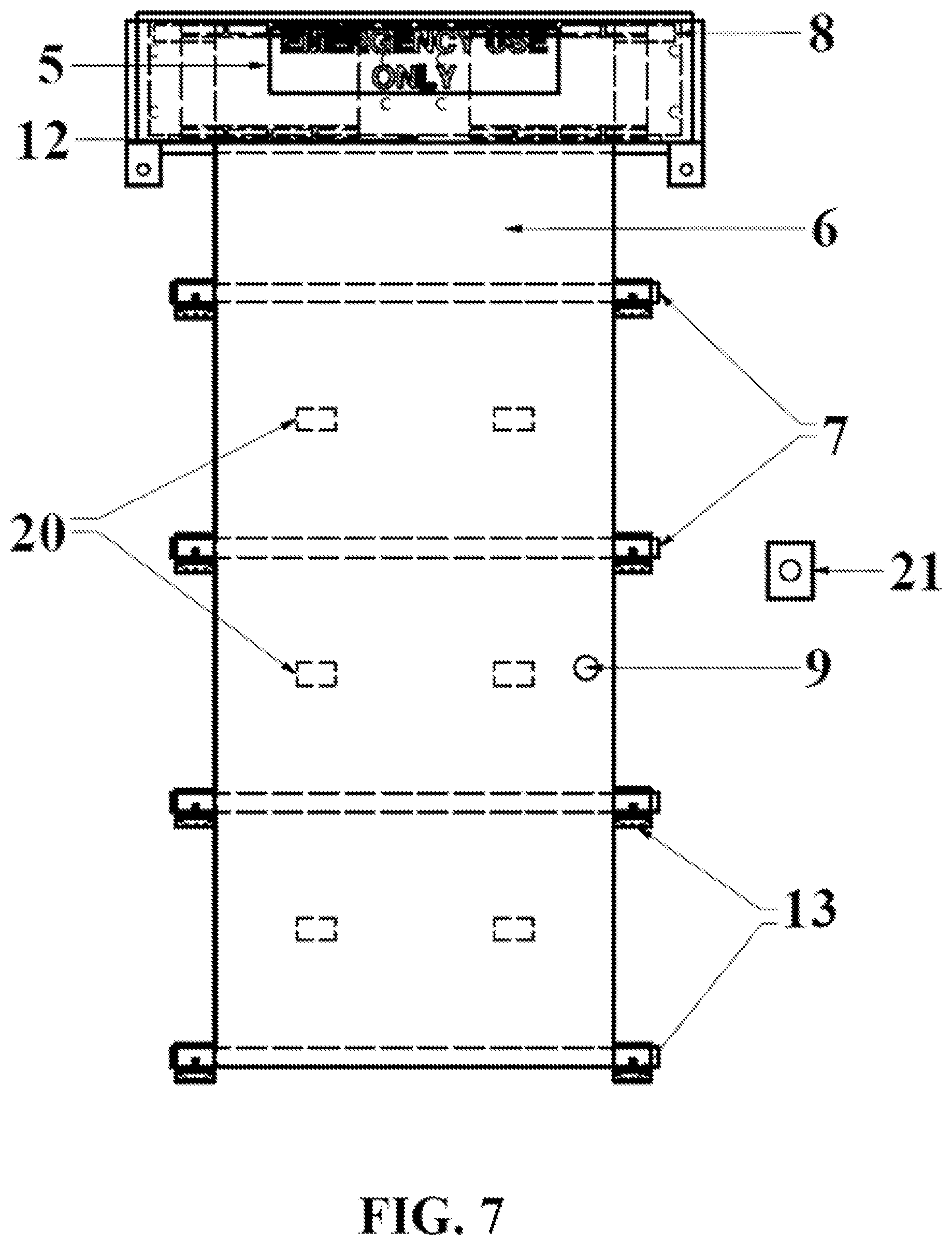Patent US12098590 Figure 7 – Bullet-resistant entranceway curtain security device