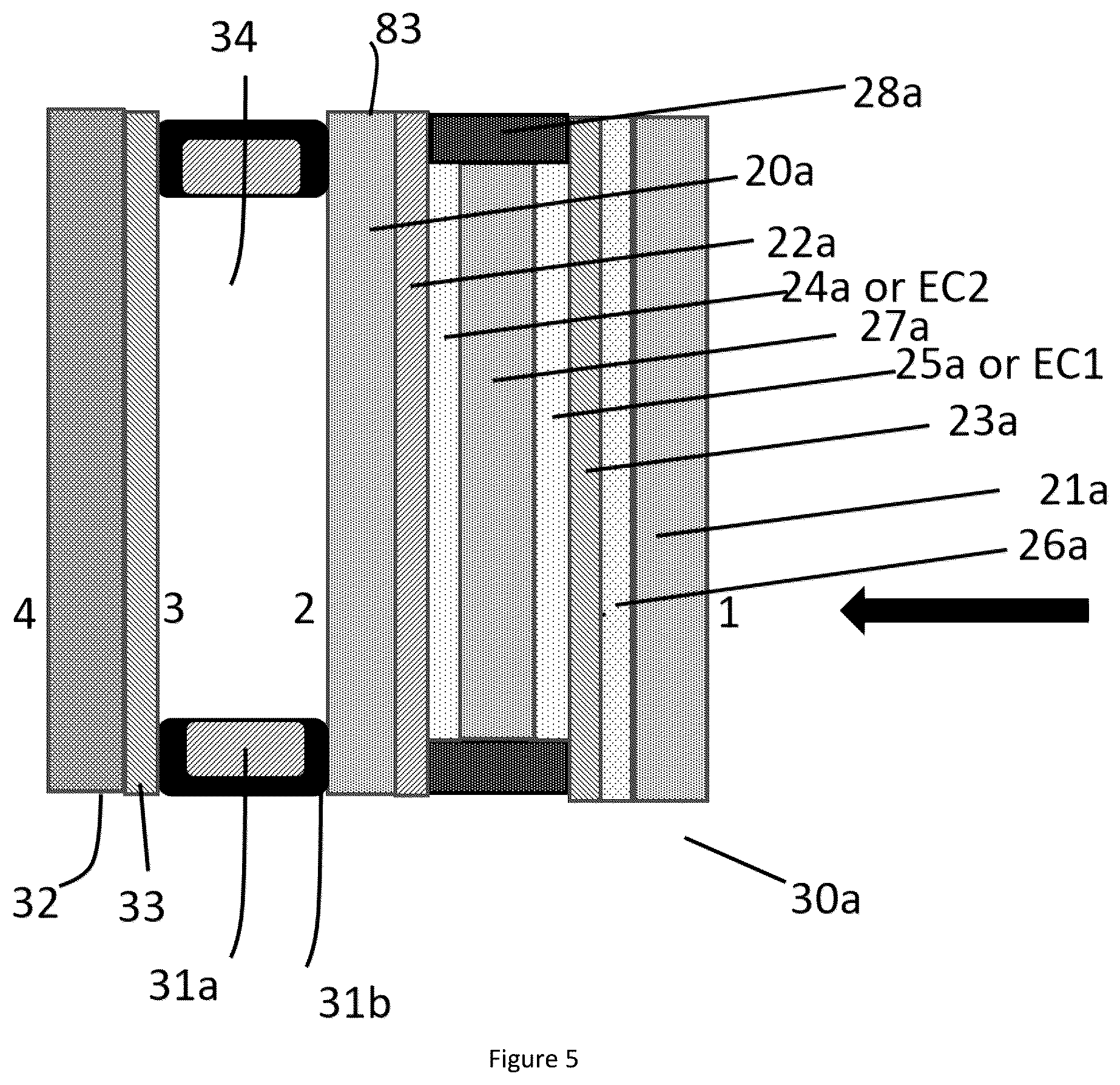 Patent US12098591 Figure 5 – Insulated glass units with variable light transmission structures