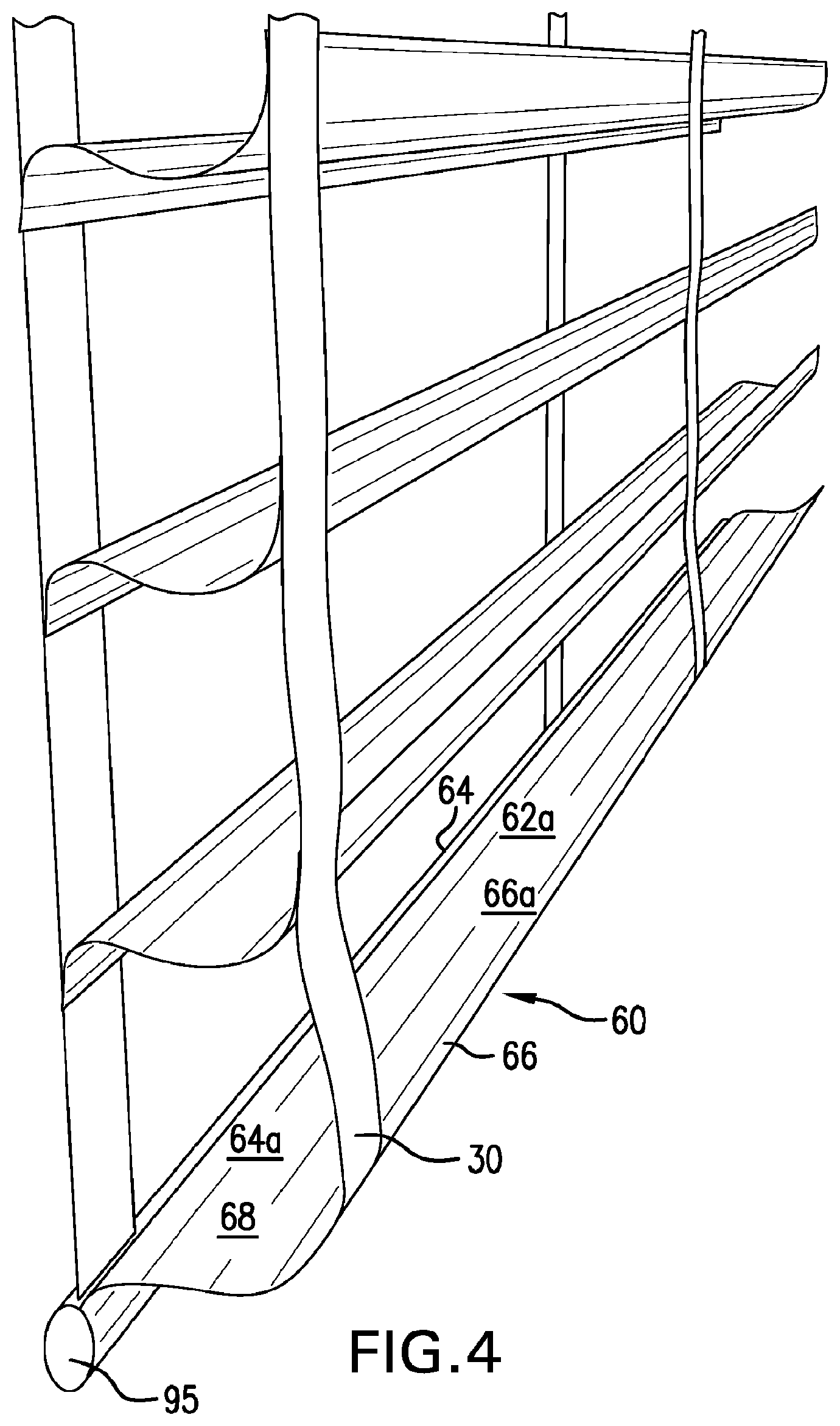 Patent US12098592 Figure 4 – Roll-up coverings for architectural openings and related methods, systems and devices
