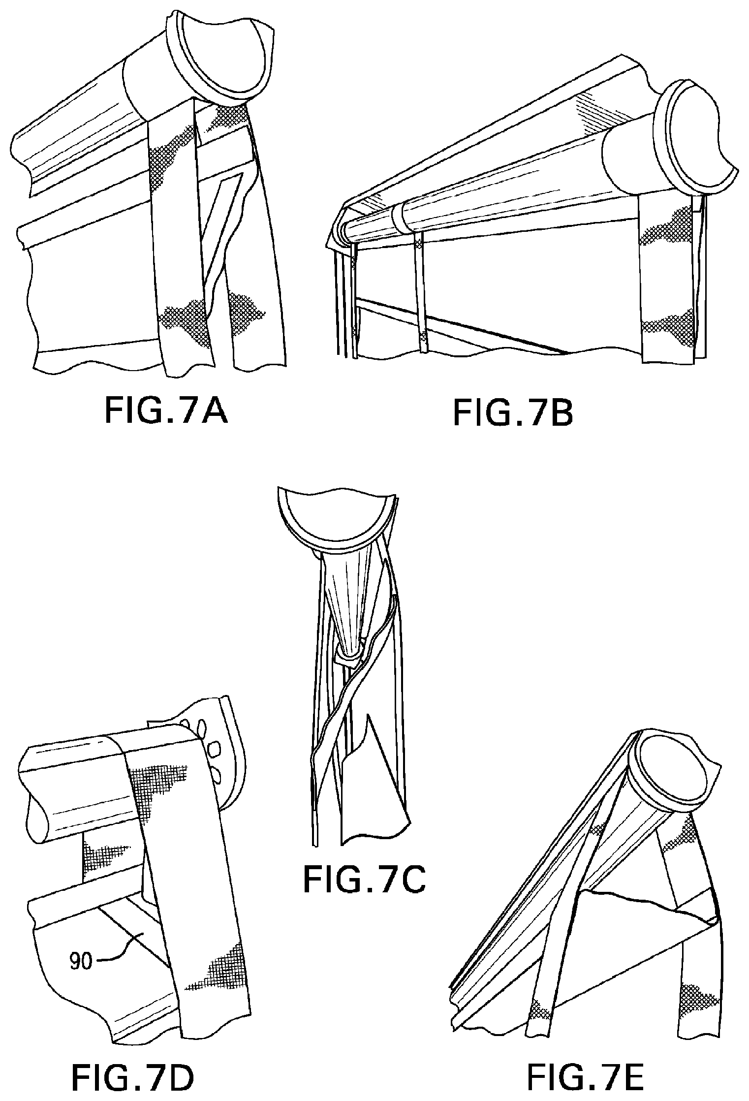 Patent US12098592 Figure 7 – Roll-up coverings for architectural openings and related methods, systems and devices