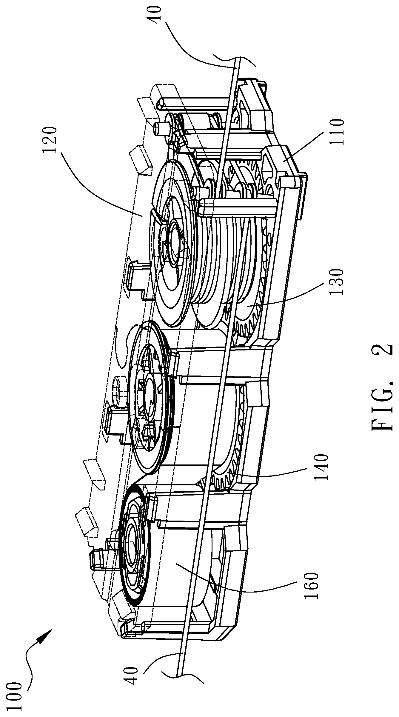 Patent US12098593 Figure 2 – Cord retractor and window covering having same