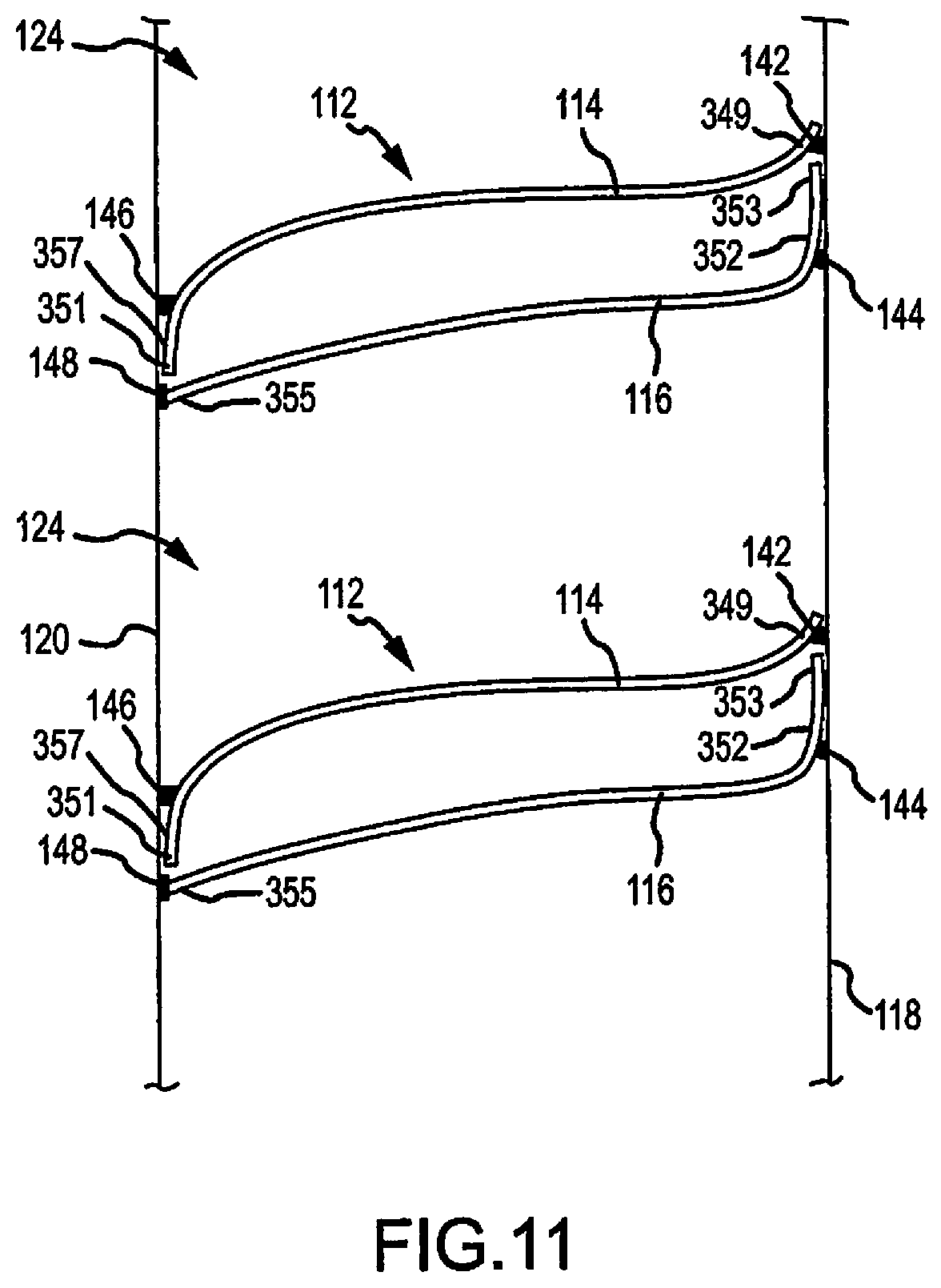 Patent US12098594 Figure 12 – Covering for architectural openings with coordinated vane sets