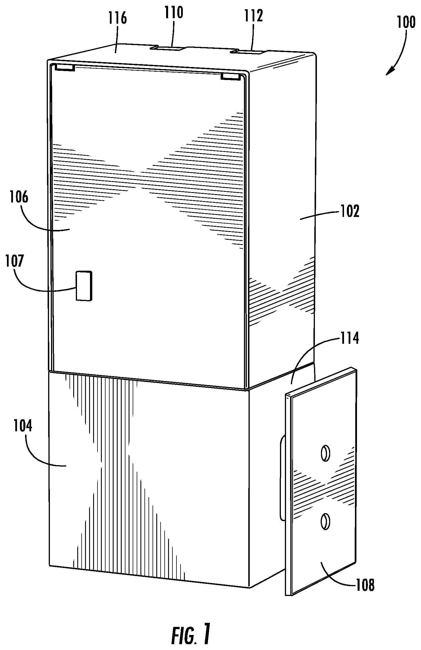 Patent US12098595 Figure 1 – Motor drive system for window covering system with continuous cord loop
