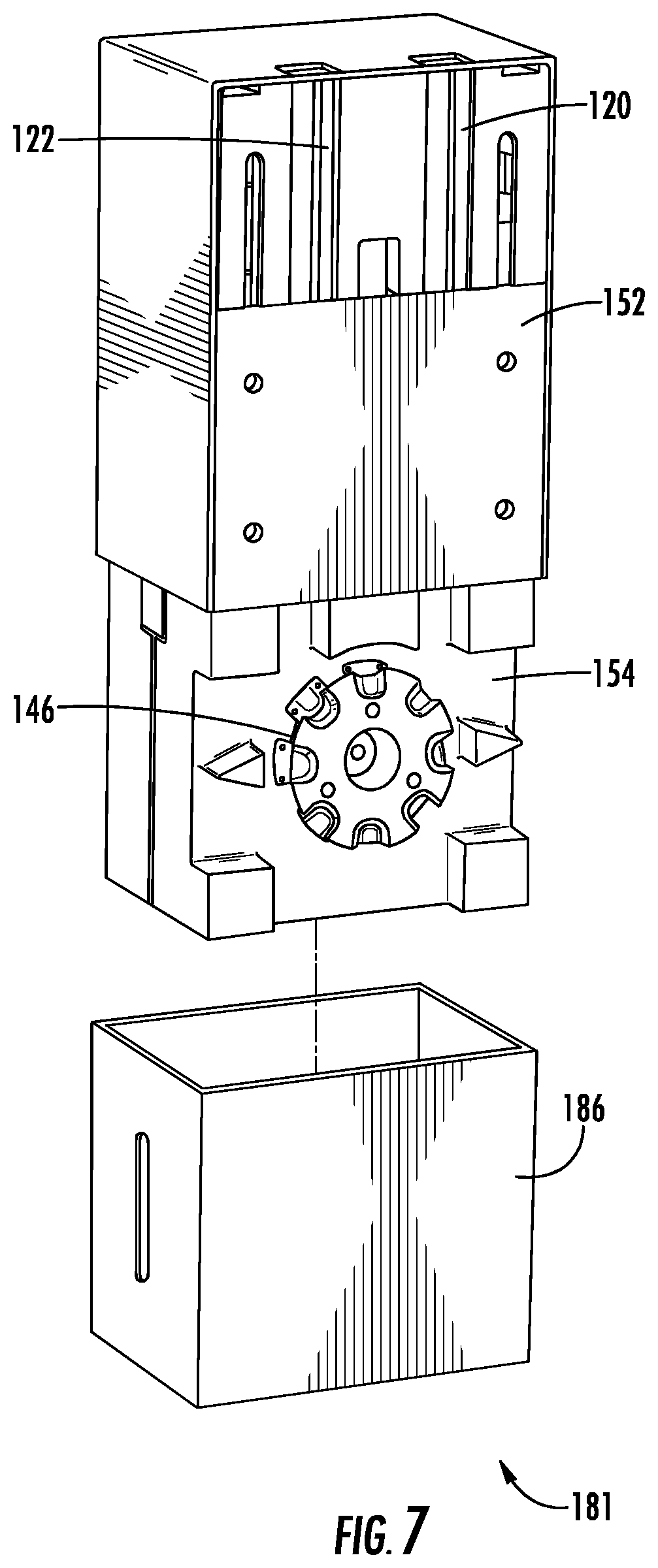 Patent US12098595 Figure 7 – Motor drive system for window covering system with continuous cord loop