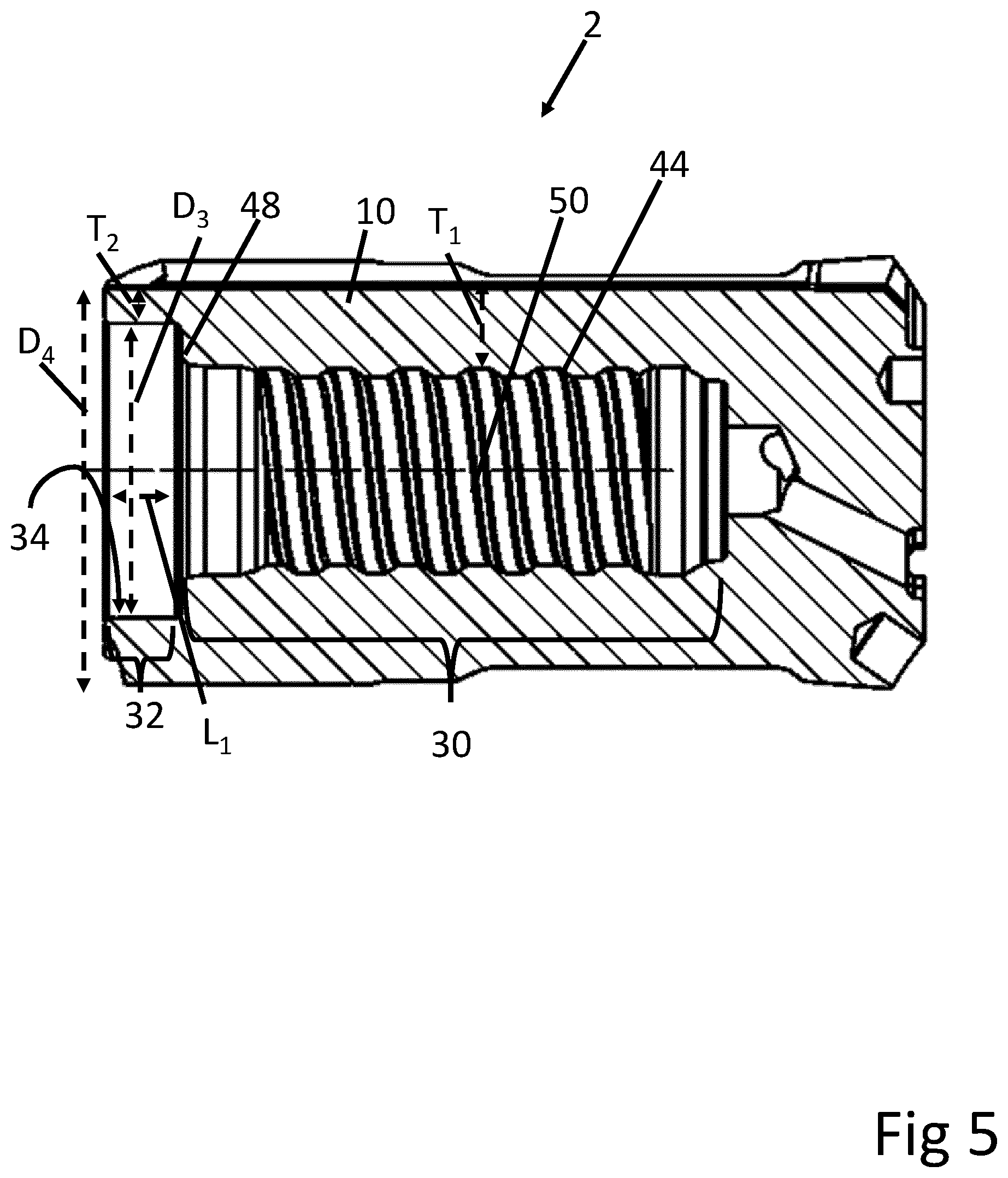 Patent US12098599 Figure 5 – Shoulder protected drilling assembly