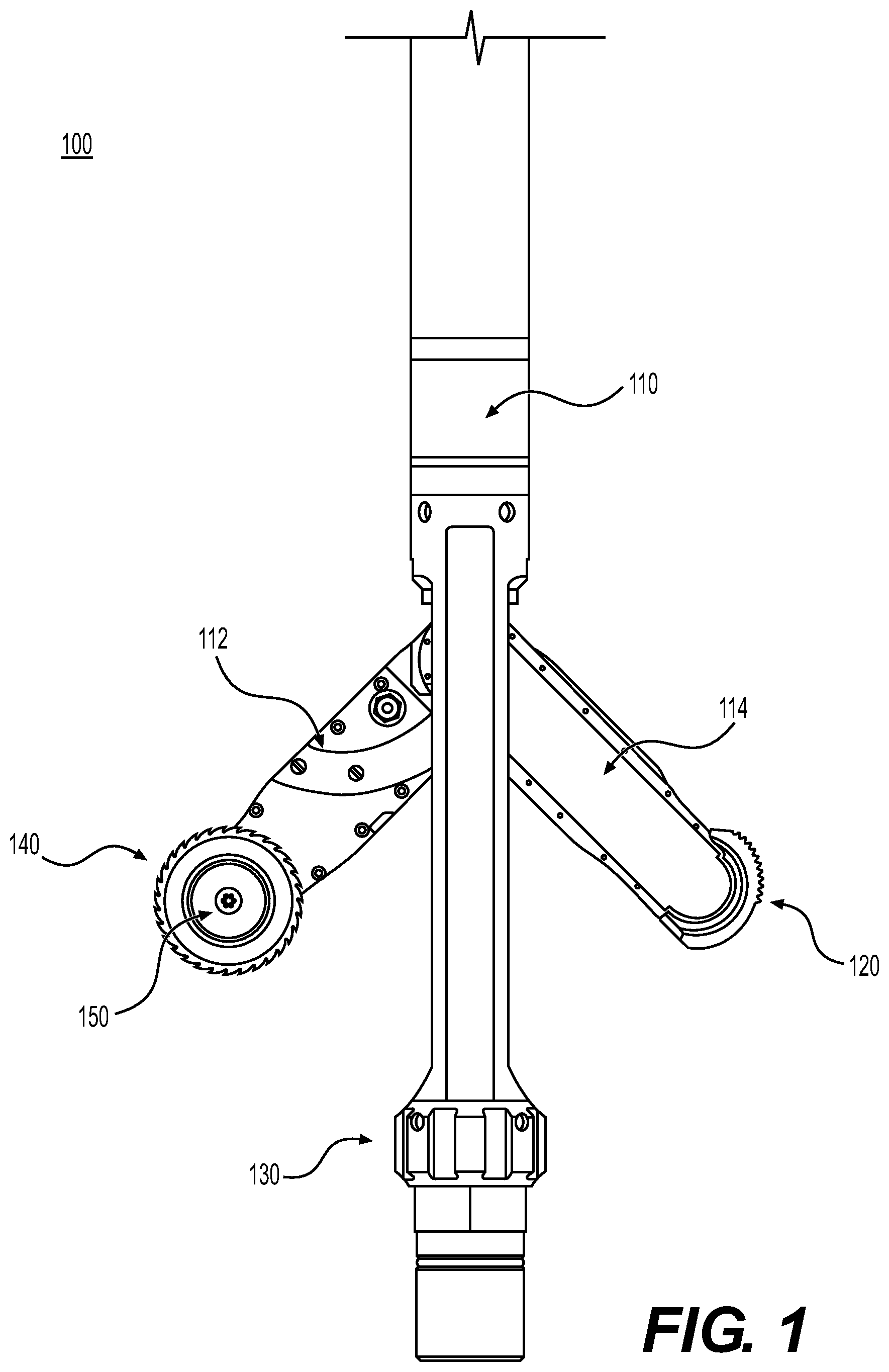Patent US12098608 Figure 1 – Cutting tool and controls for downhole mechanical services