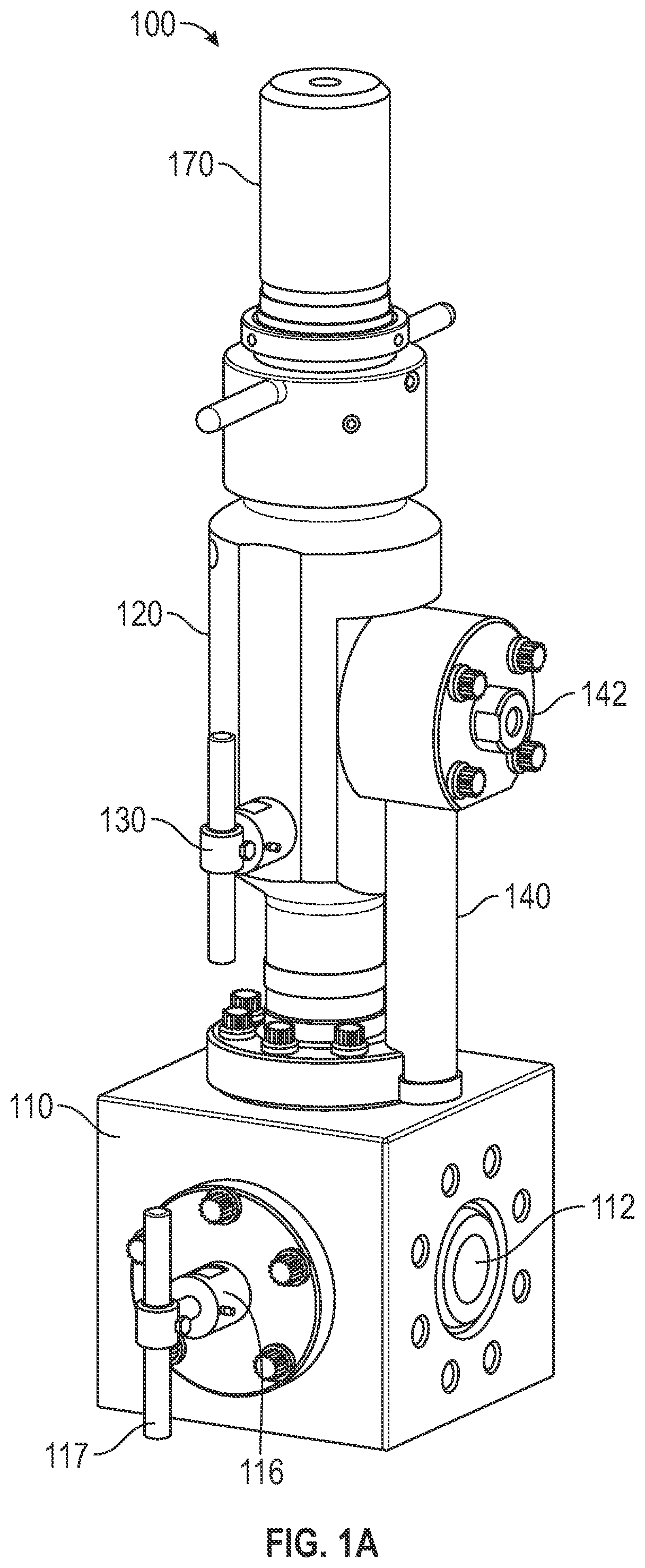 Patent US12098609 Figure 1 – Wellhead flow block and flow control mechanisms