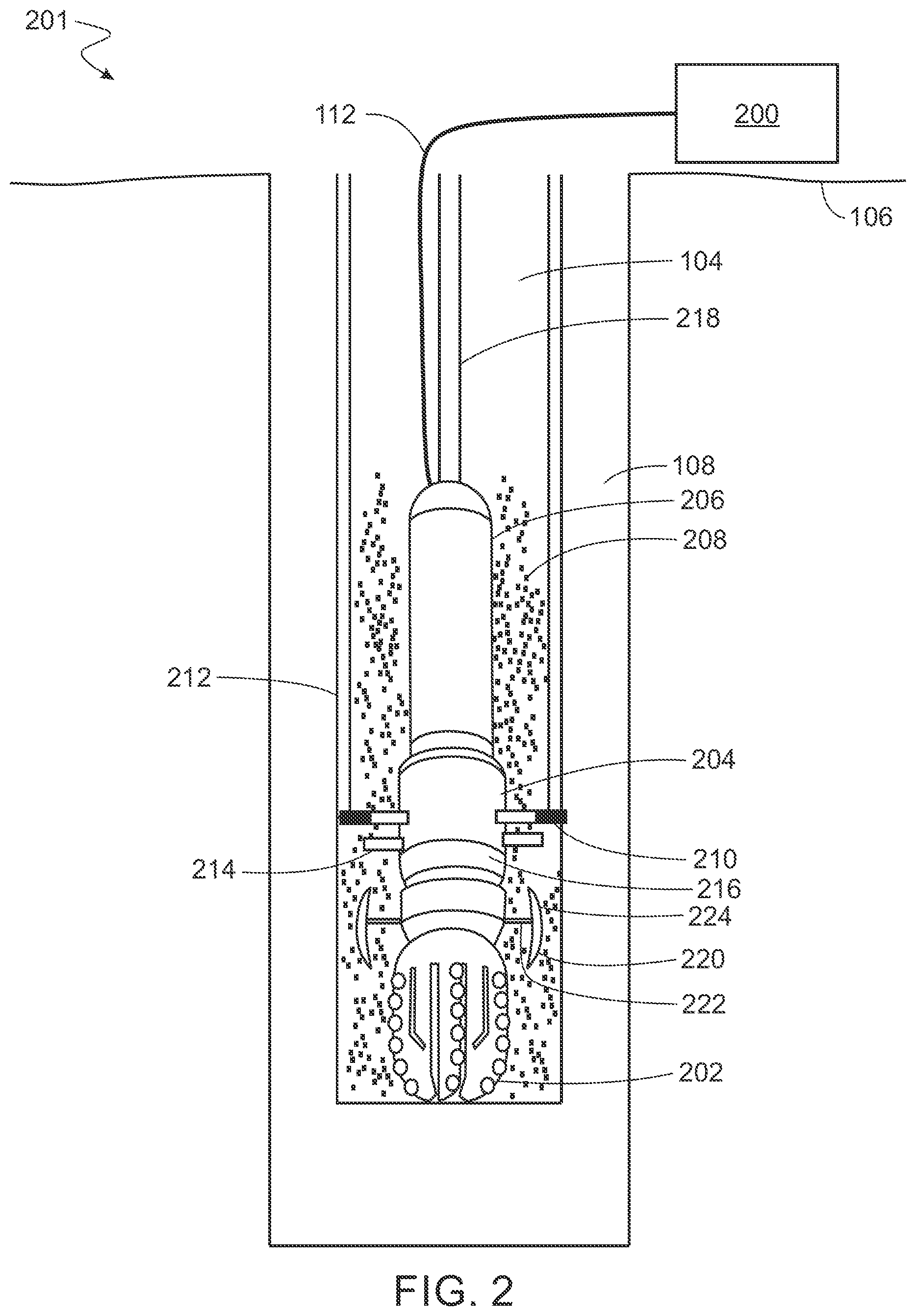 Patent US12098635 Figure 2 – Wellbore drilling and completion systems using laser head