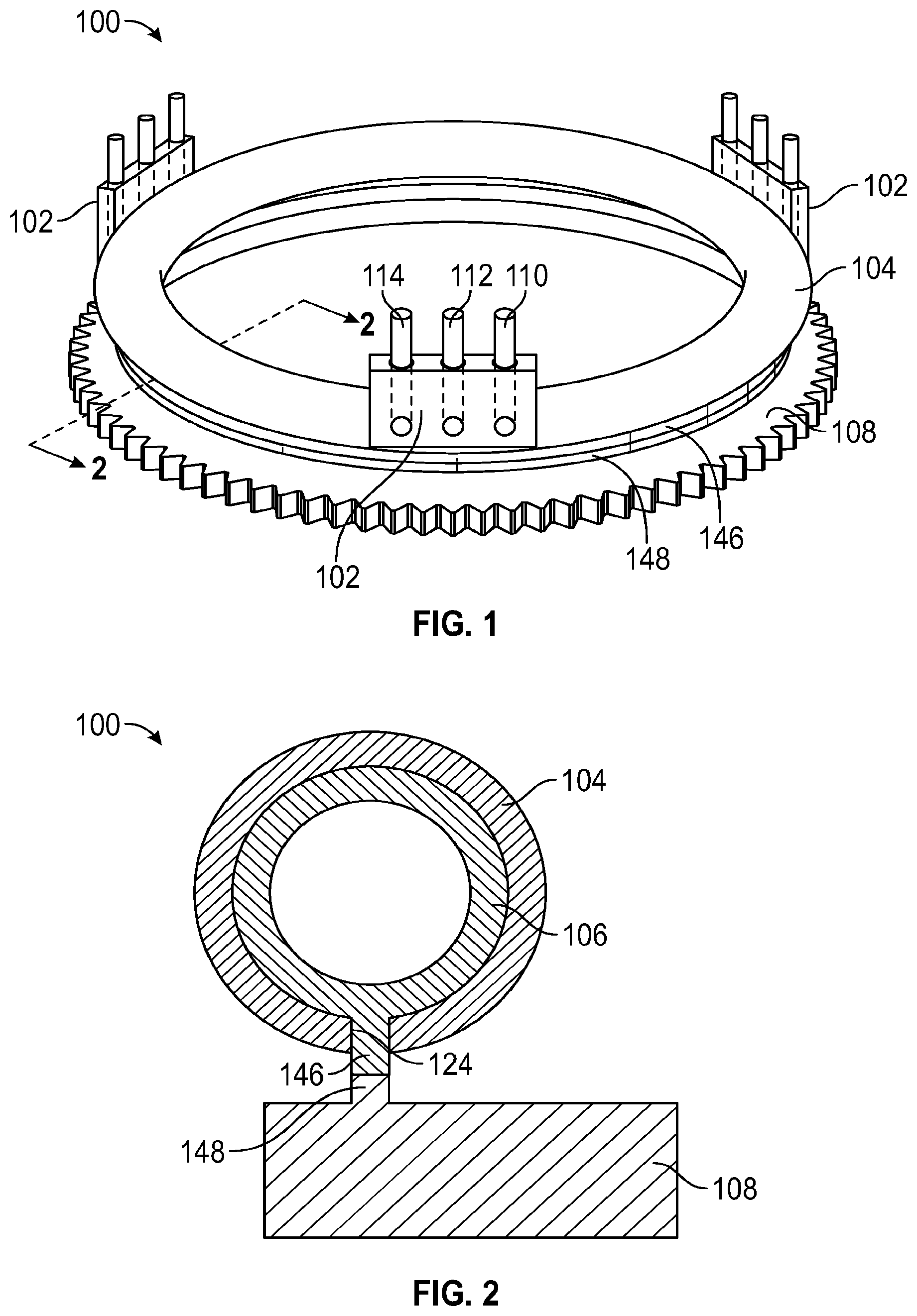 Patent US12098641 — Rotational engine with inner and outer rings — Figure 1
