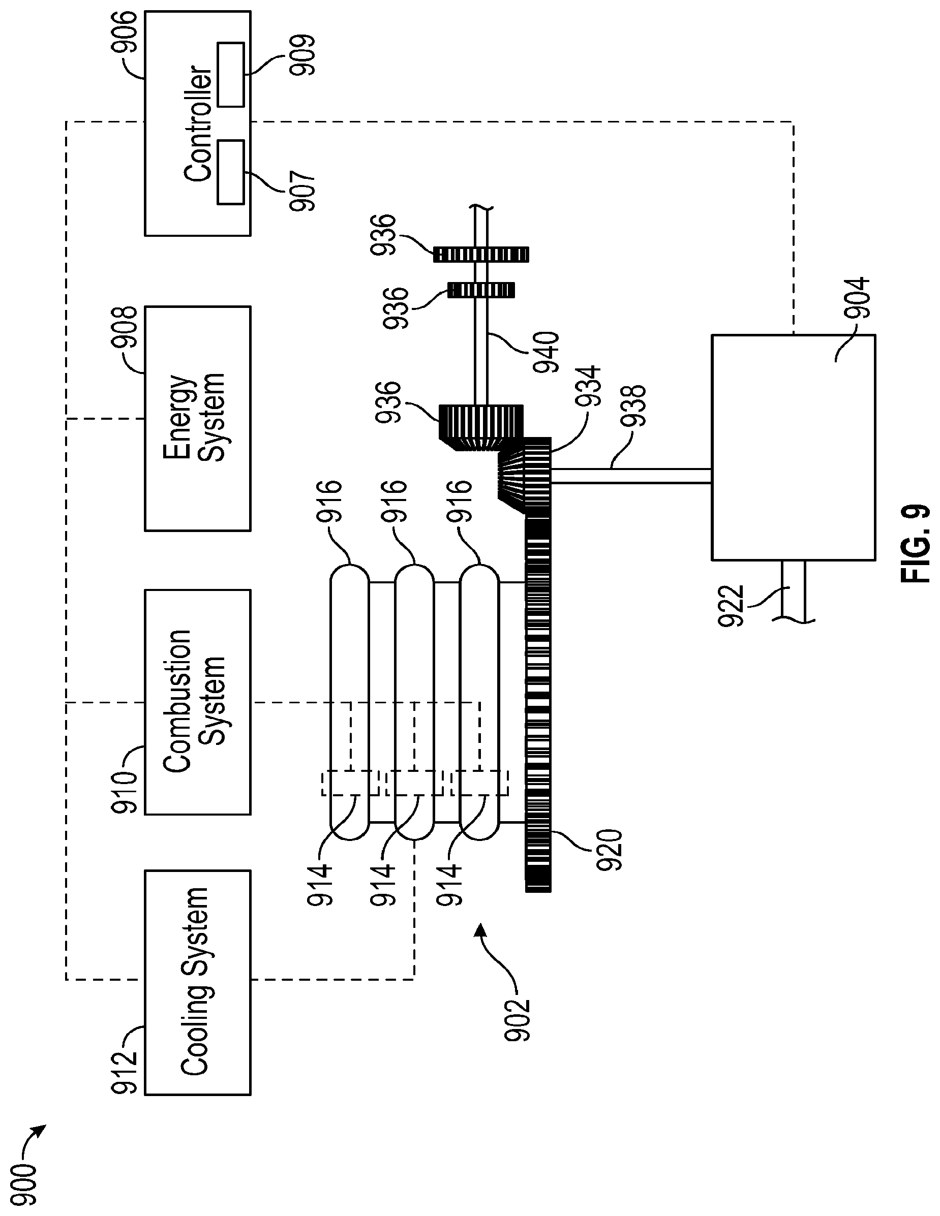 Patent US12098641 Figure 5 – Rotational engine with inner and outer rings