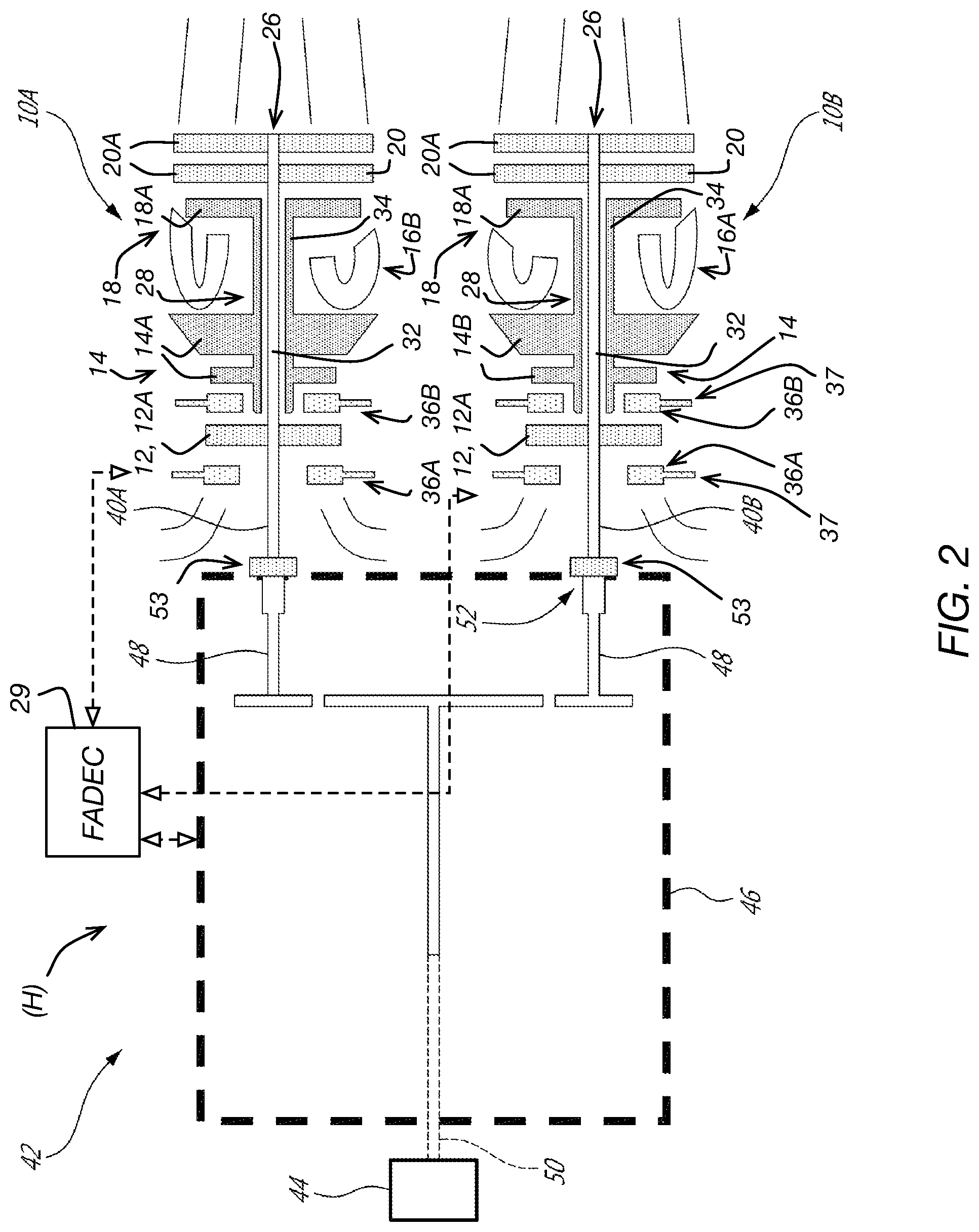Patent US12098644 Figure 2 – Turboshaft gas turbine engine