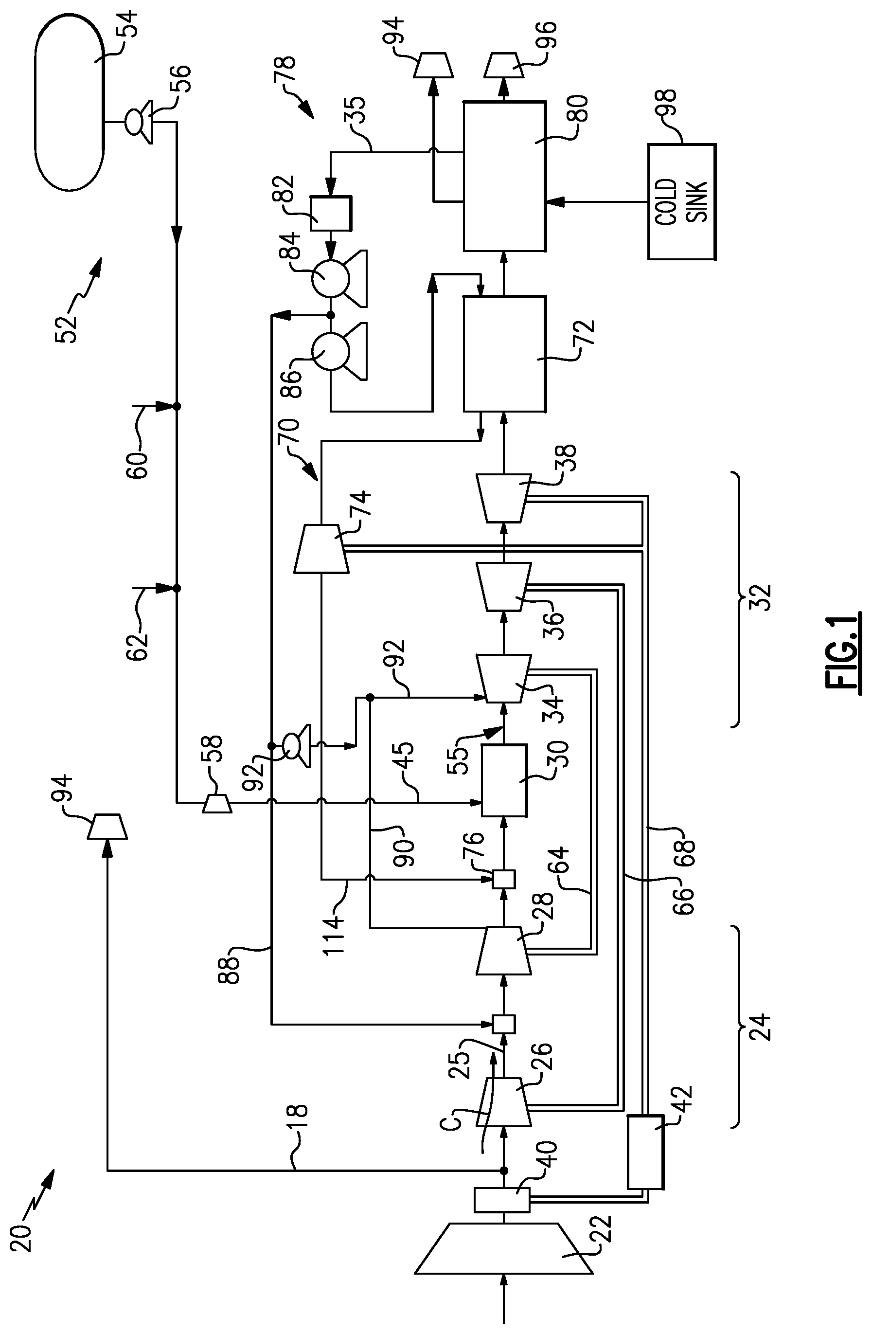 Patent US12098645 Figure 1 – Superheated steam injection turbine engine