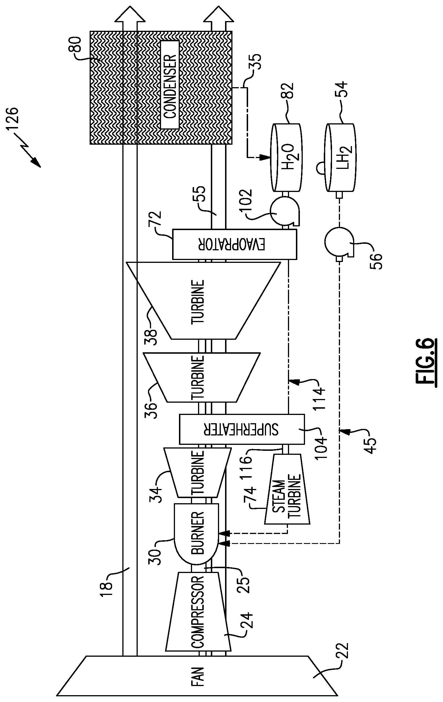 Patent US12098645 Figure 6 – Superheated steam injection turbine engine
