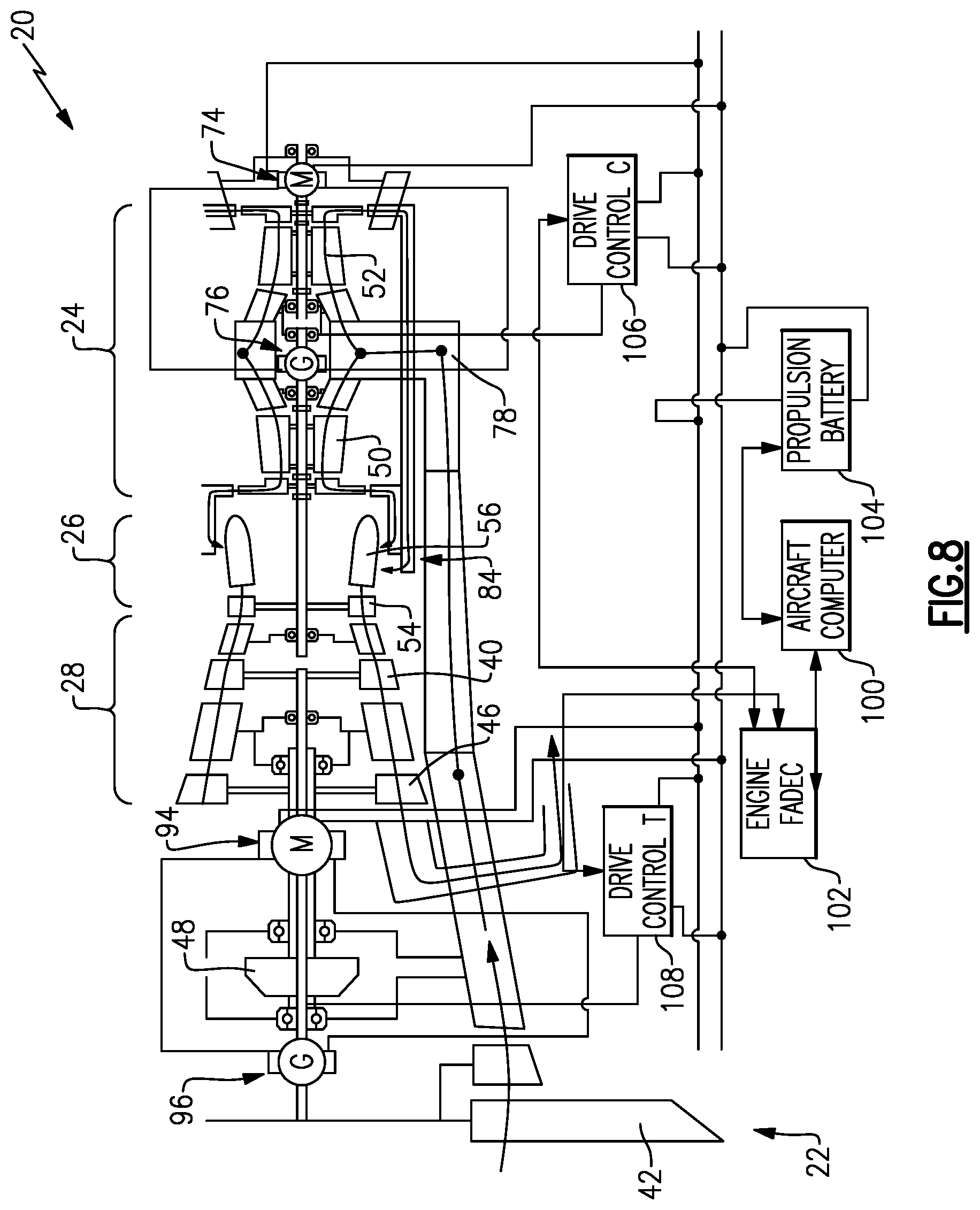 Patent US12098646 Figure 5 – Integrated electro-aero-thermal turbine engine