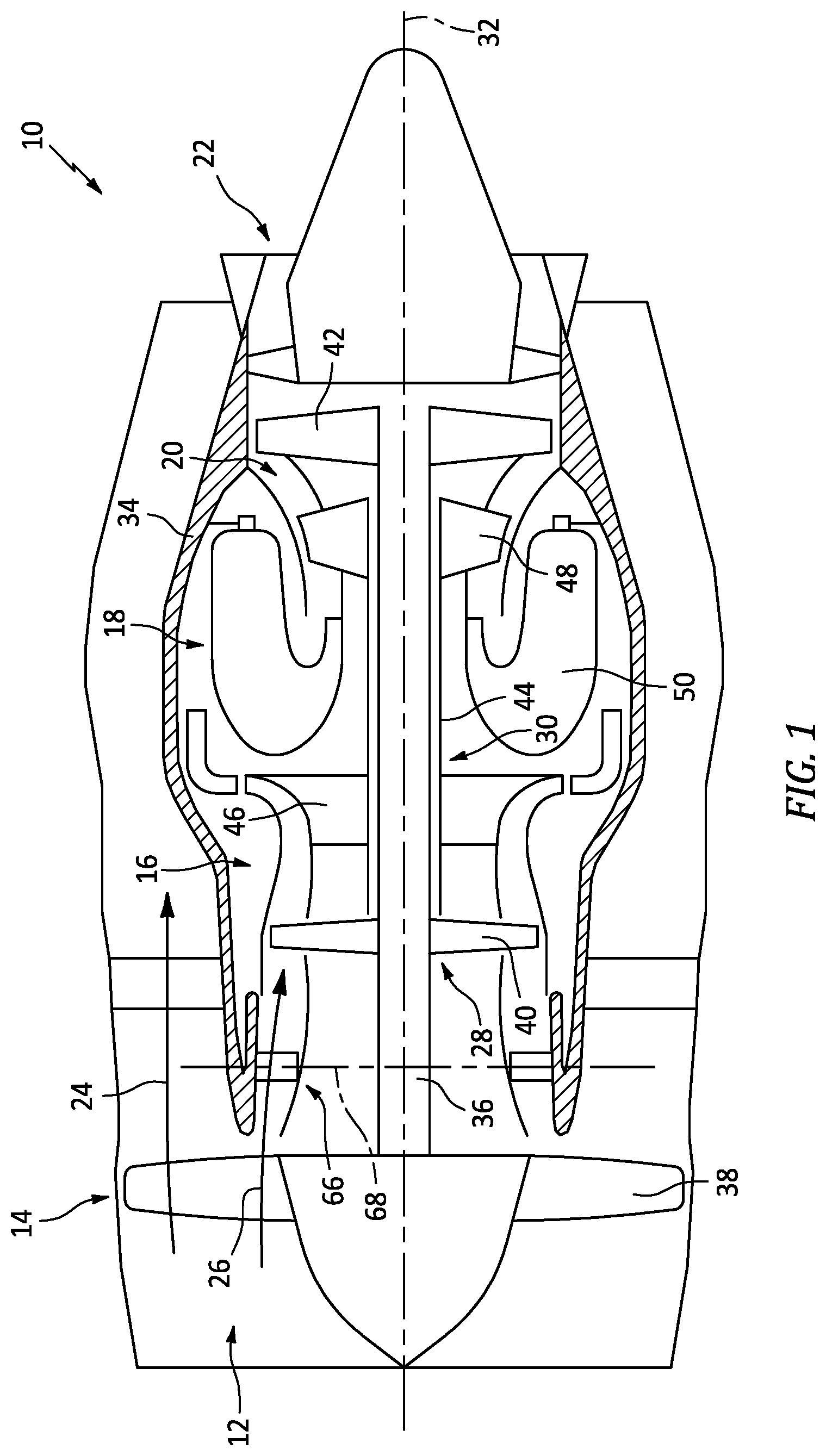 Patent US12098647 Figure 1 – Position sensor for variable vane assembly and method for calibrating same
