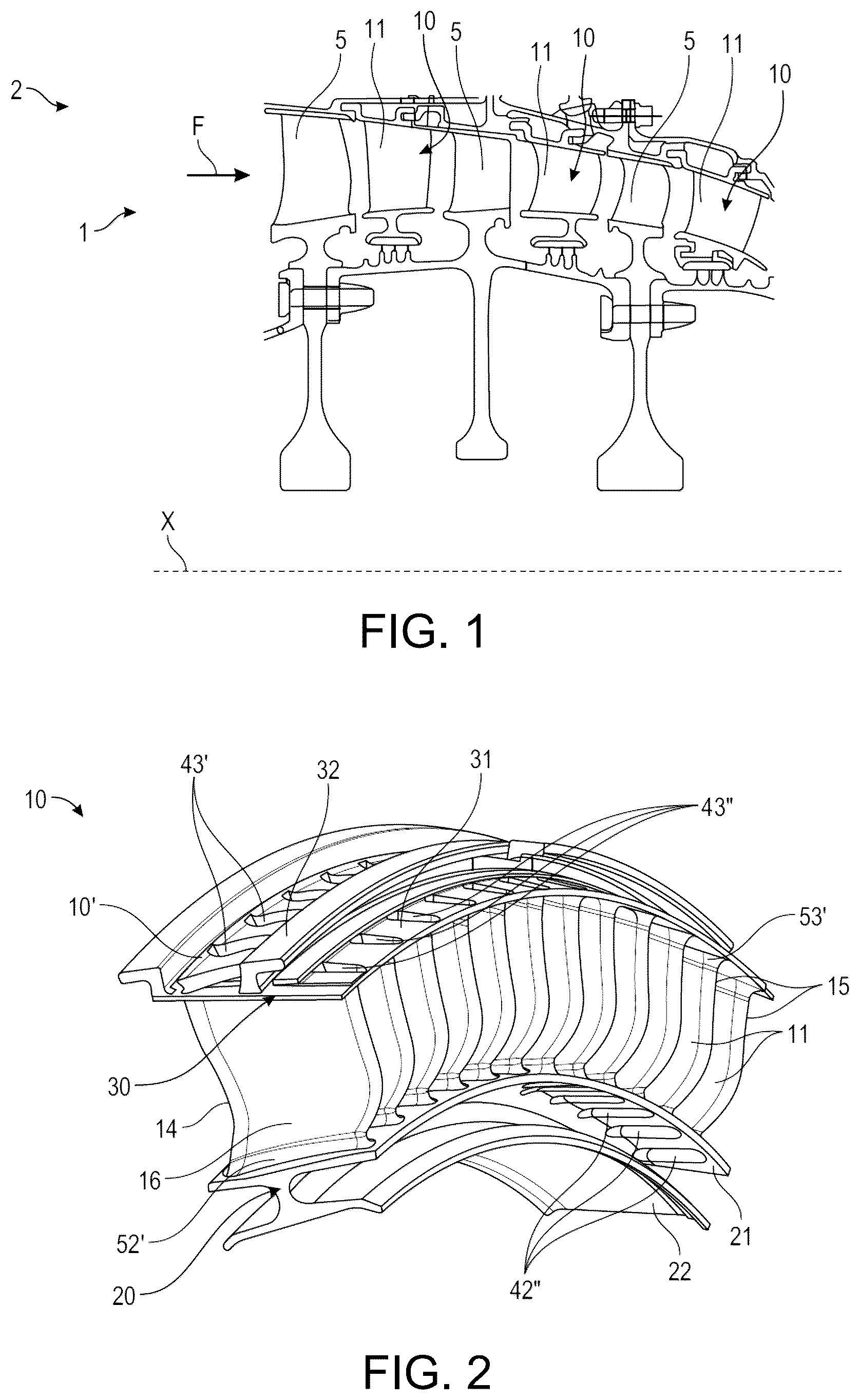 Patent US12098655 Figure 1 – Stator ring for an aircraft turbine engine and aircraft turbine engine fitted with same